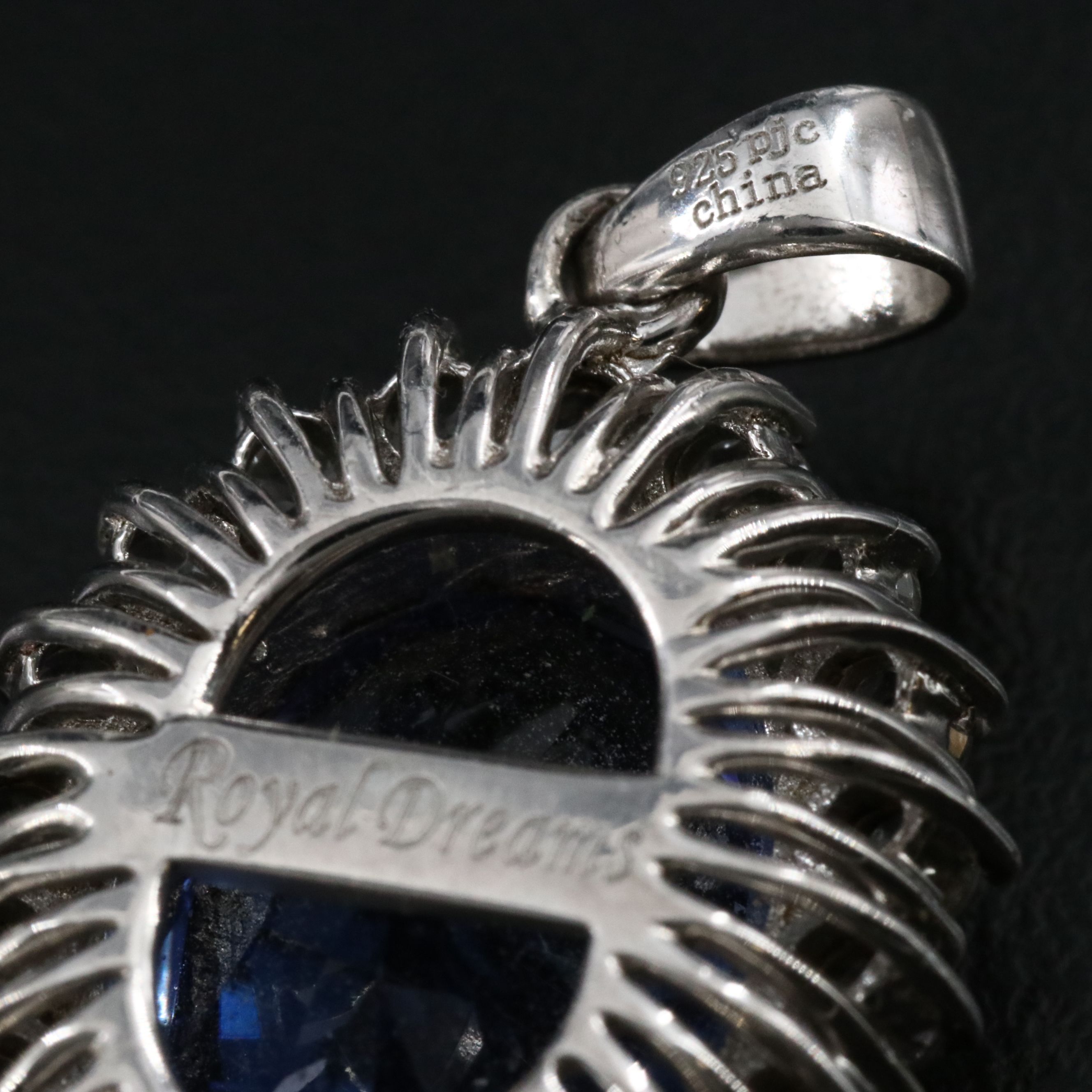 Sterling Spinel Triplet and White Topaz Pendant