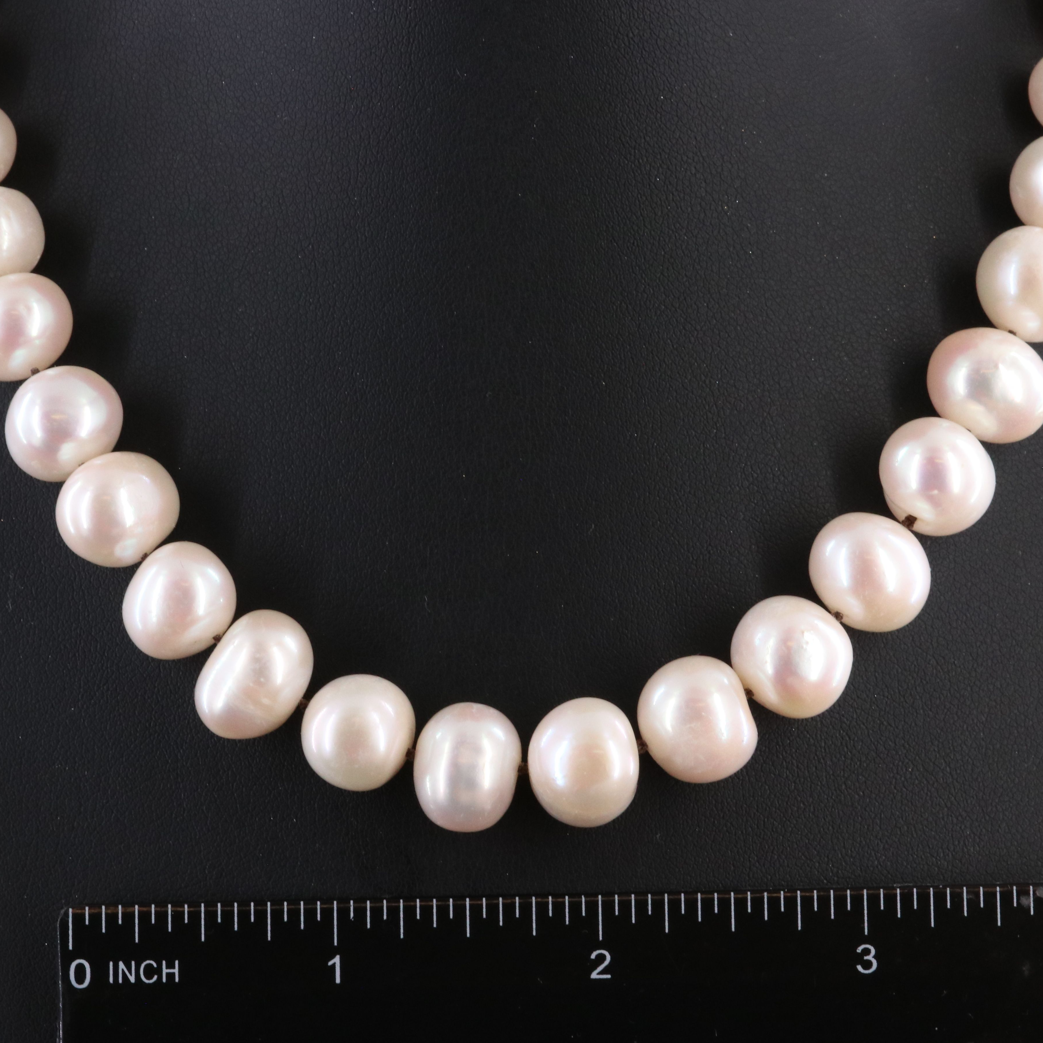 9.80 – 12.30 MM Pearl Necklace with 14K Clasp