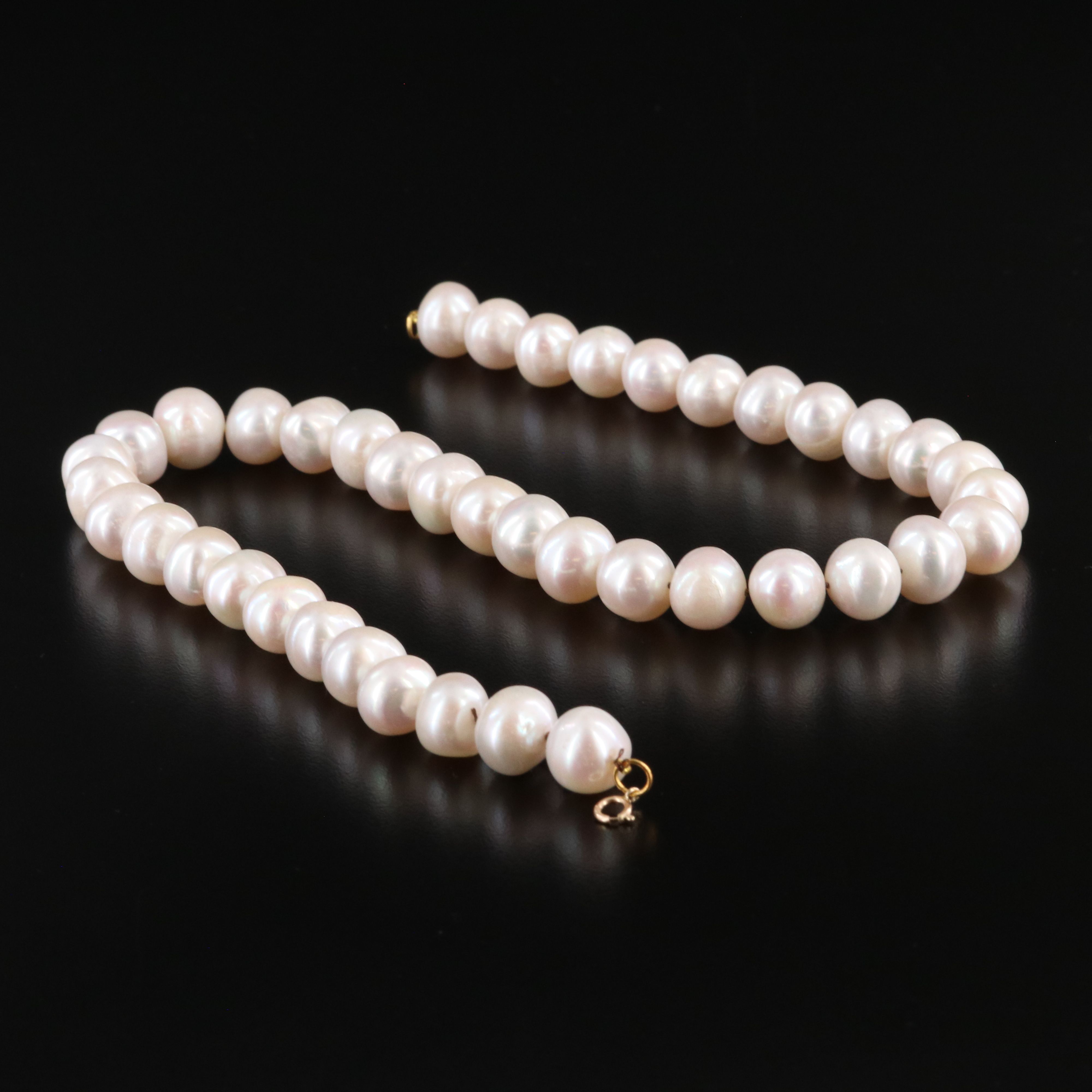 9.80 – 12.30 MM Pearl Necklace with 14K Clasp