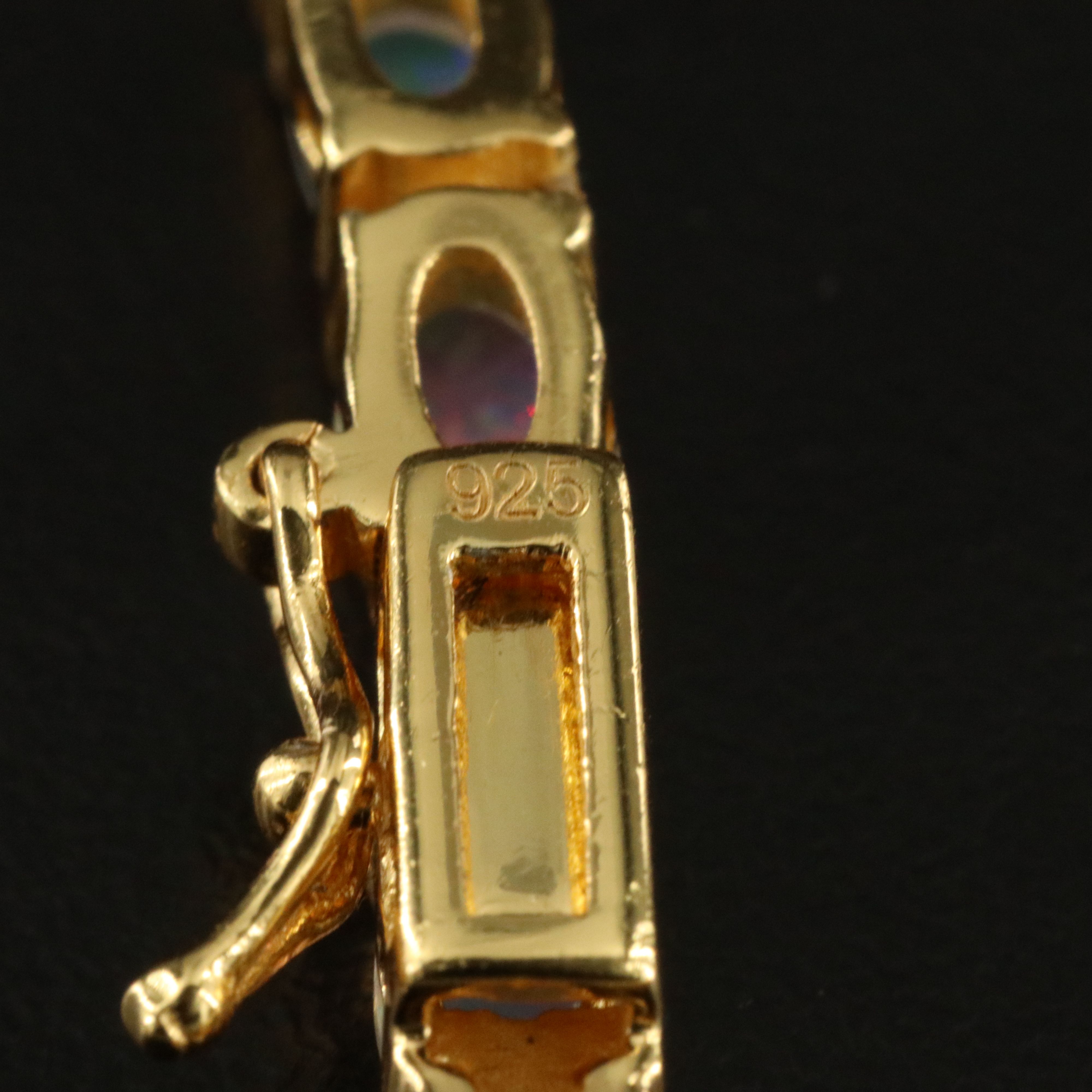 Sterling Opal Line Necklace