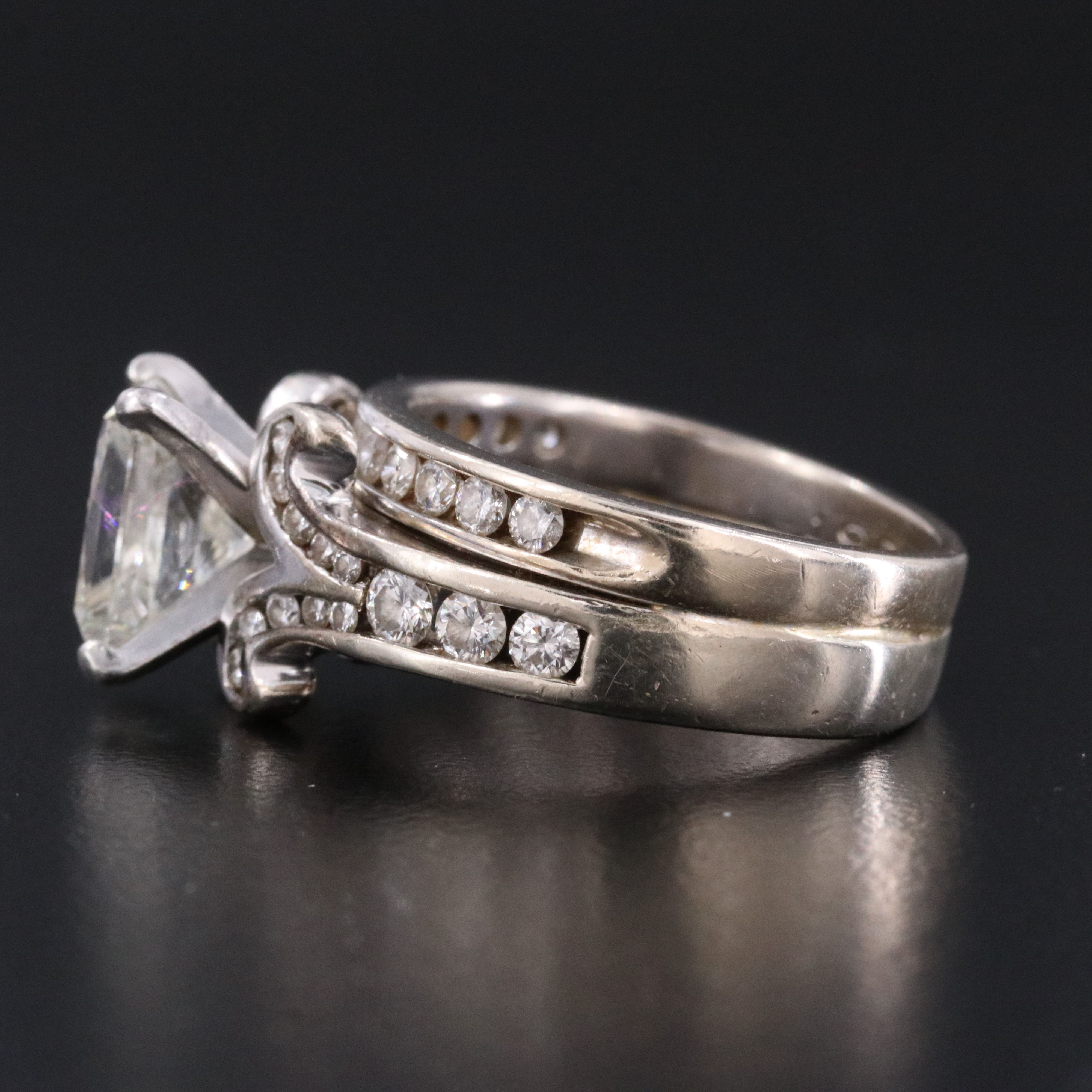 14K 3.38 CTW Diamond Ring with Platinum Accent