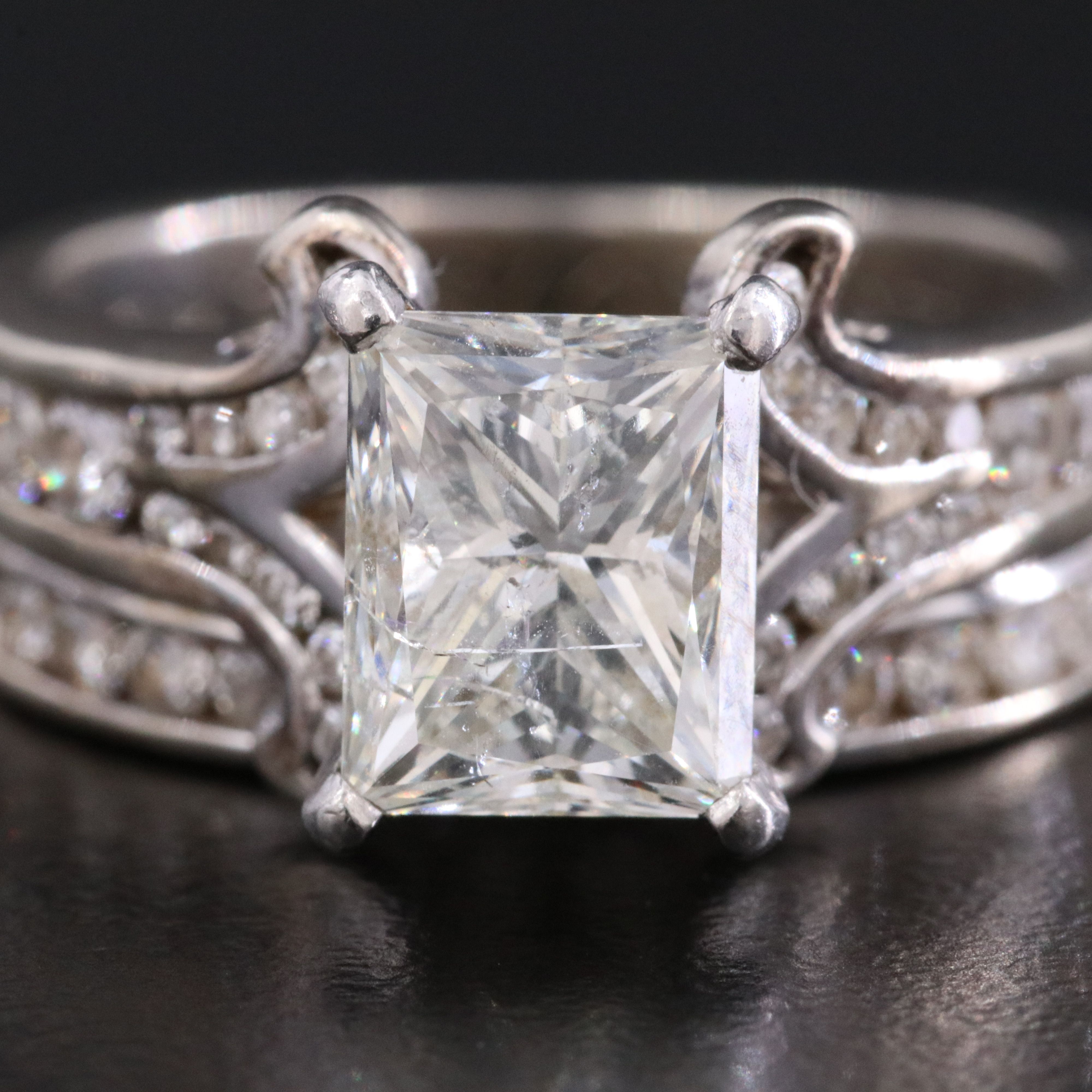 14K 3.38 CTW Diamond Ring with Platinum Accent