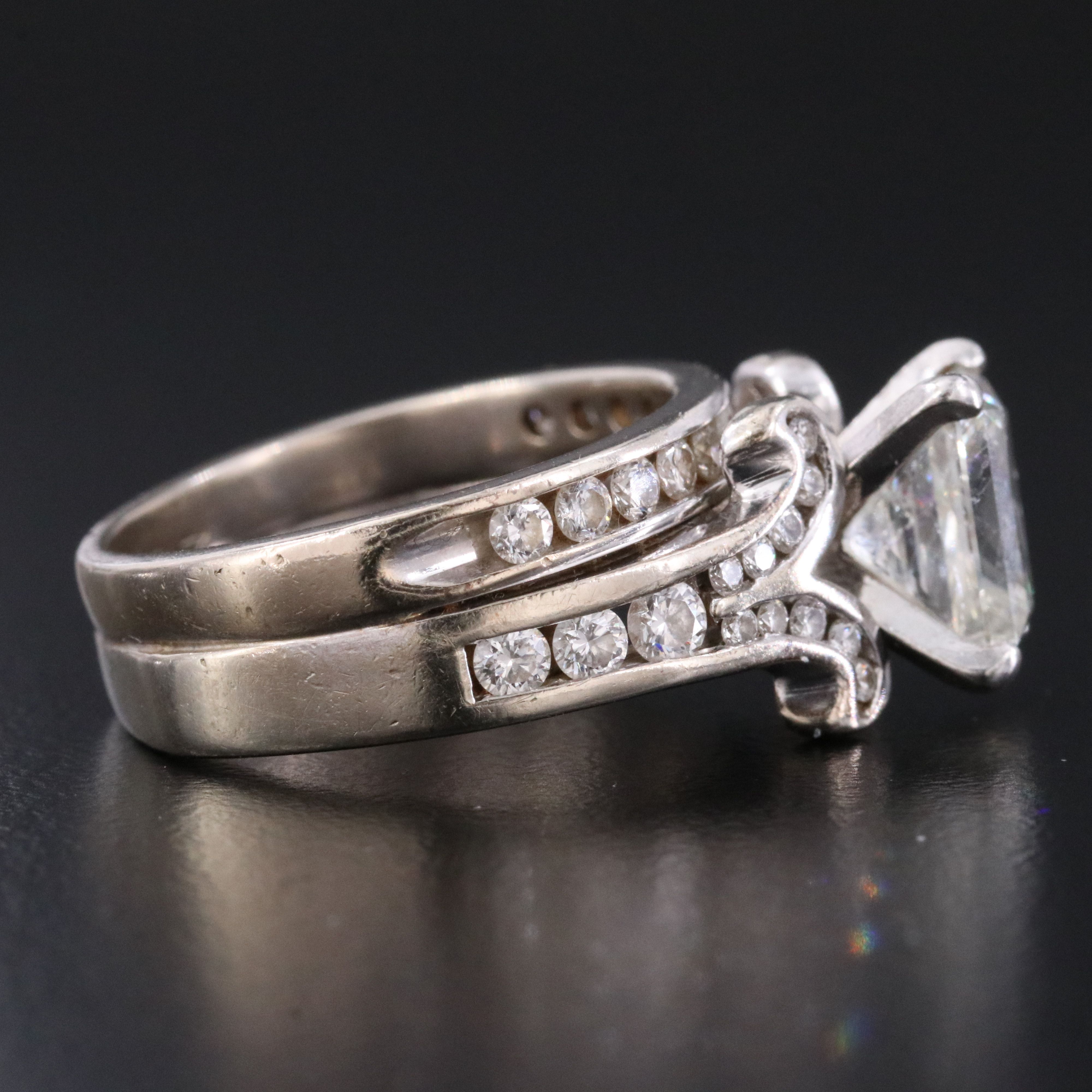 14K 3.38 CTW Diamond Ring with Platinum Accent