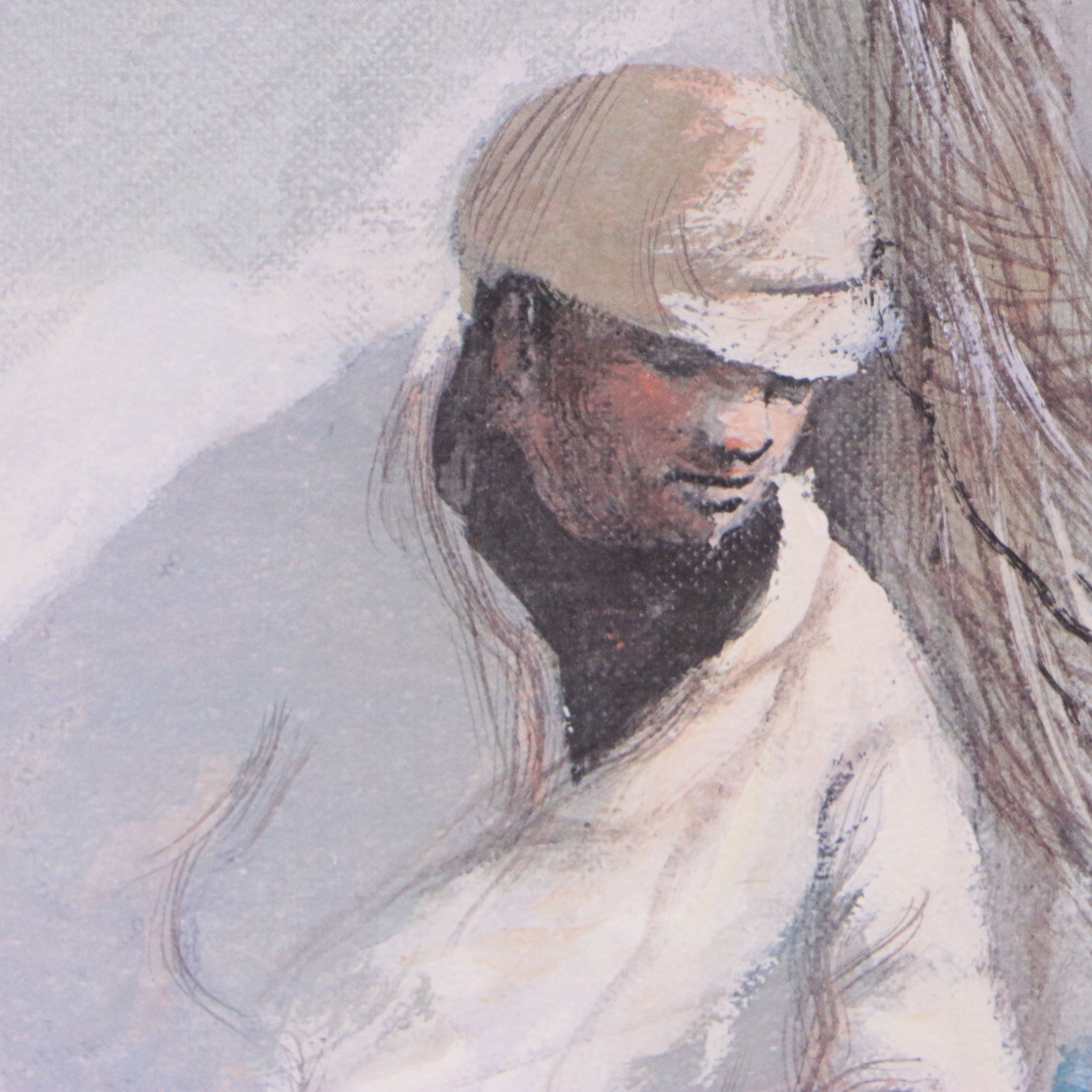 Robert Fabe Offset Lithograph "Net Menders"