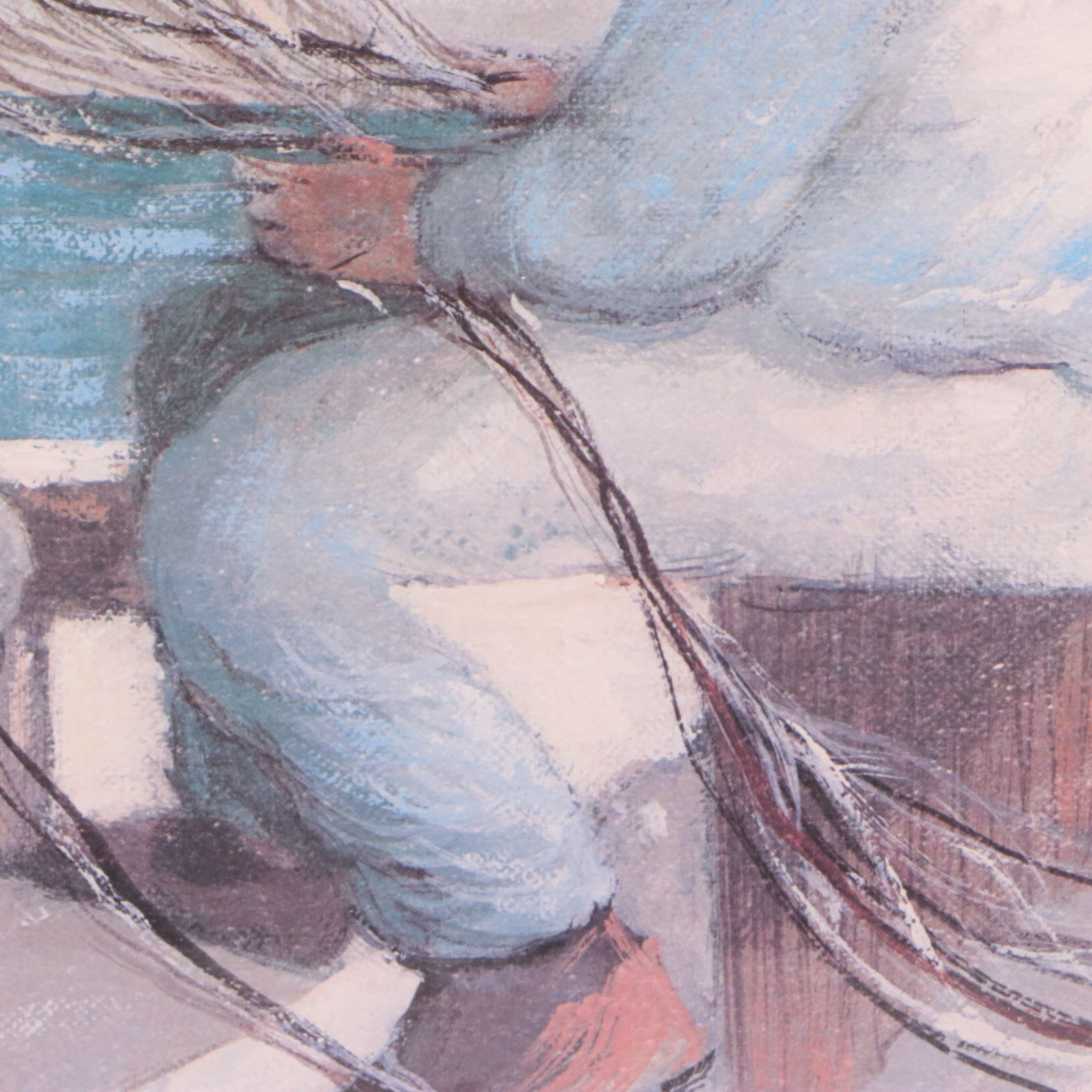 Robert Fabe Offset Lithograph "Net Menders"