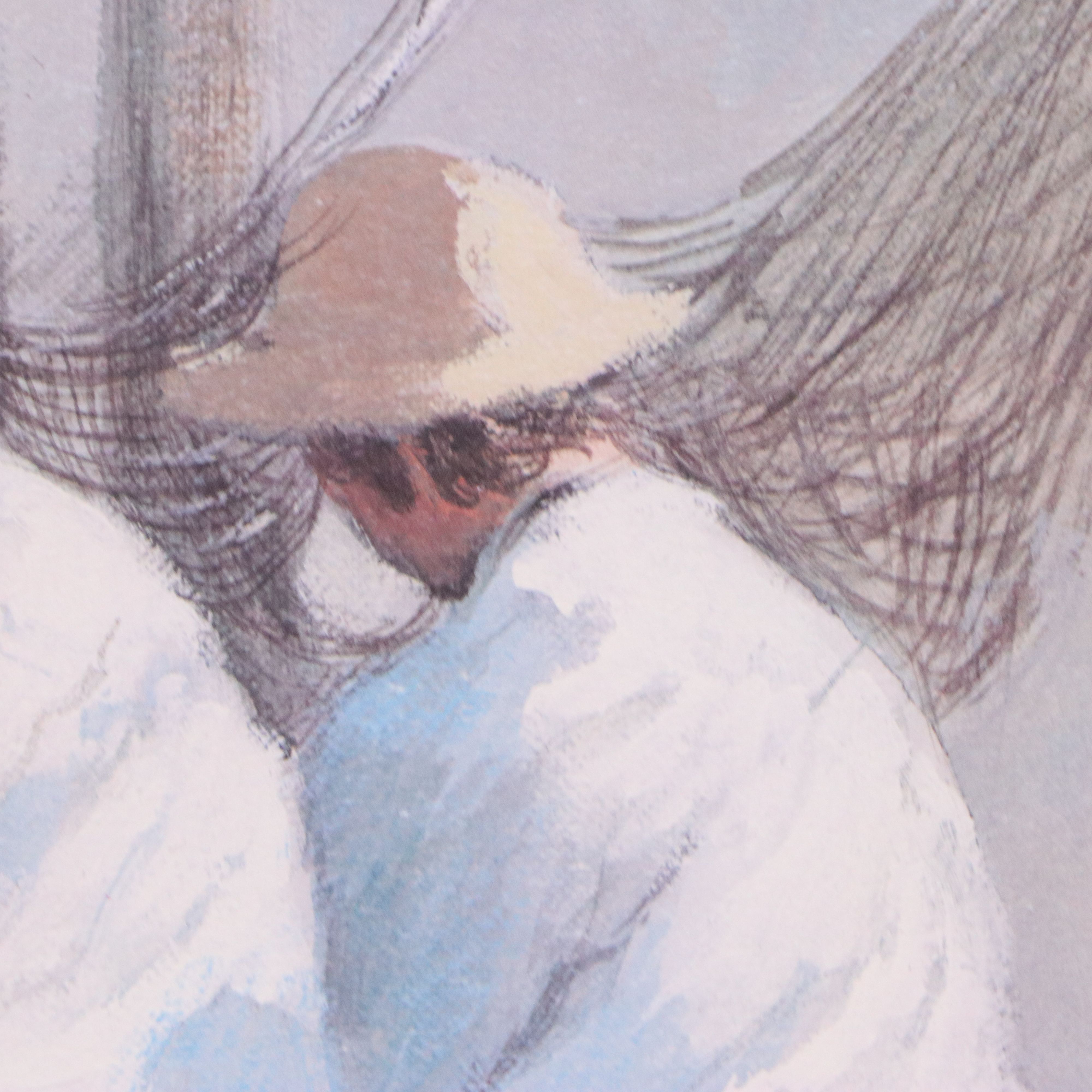 Robert Fabe Offset Lithograph "Net Menders"