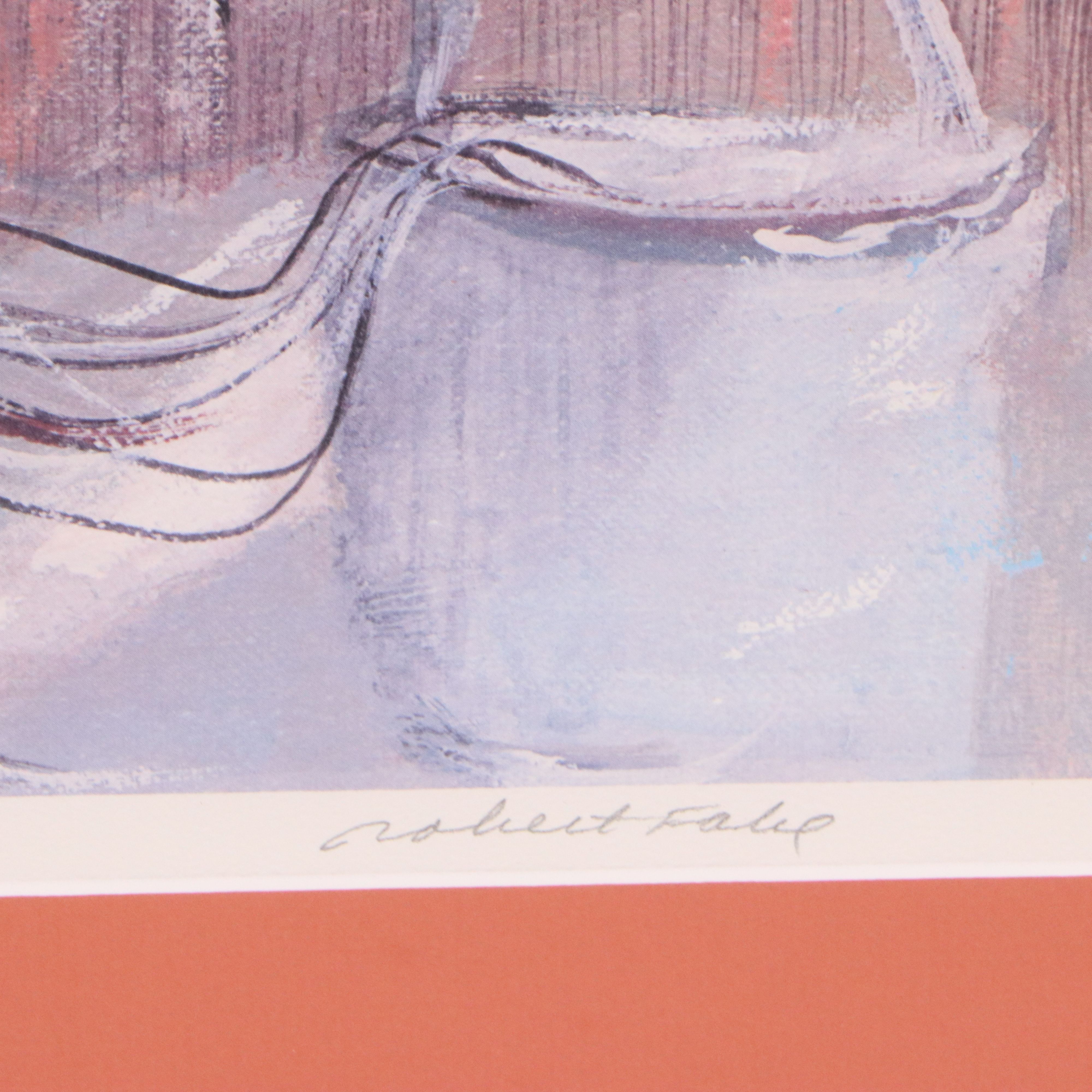 Robert Fabe Offset Lithograph "Net Menders"