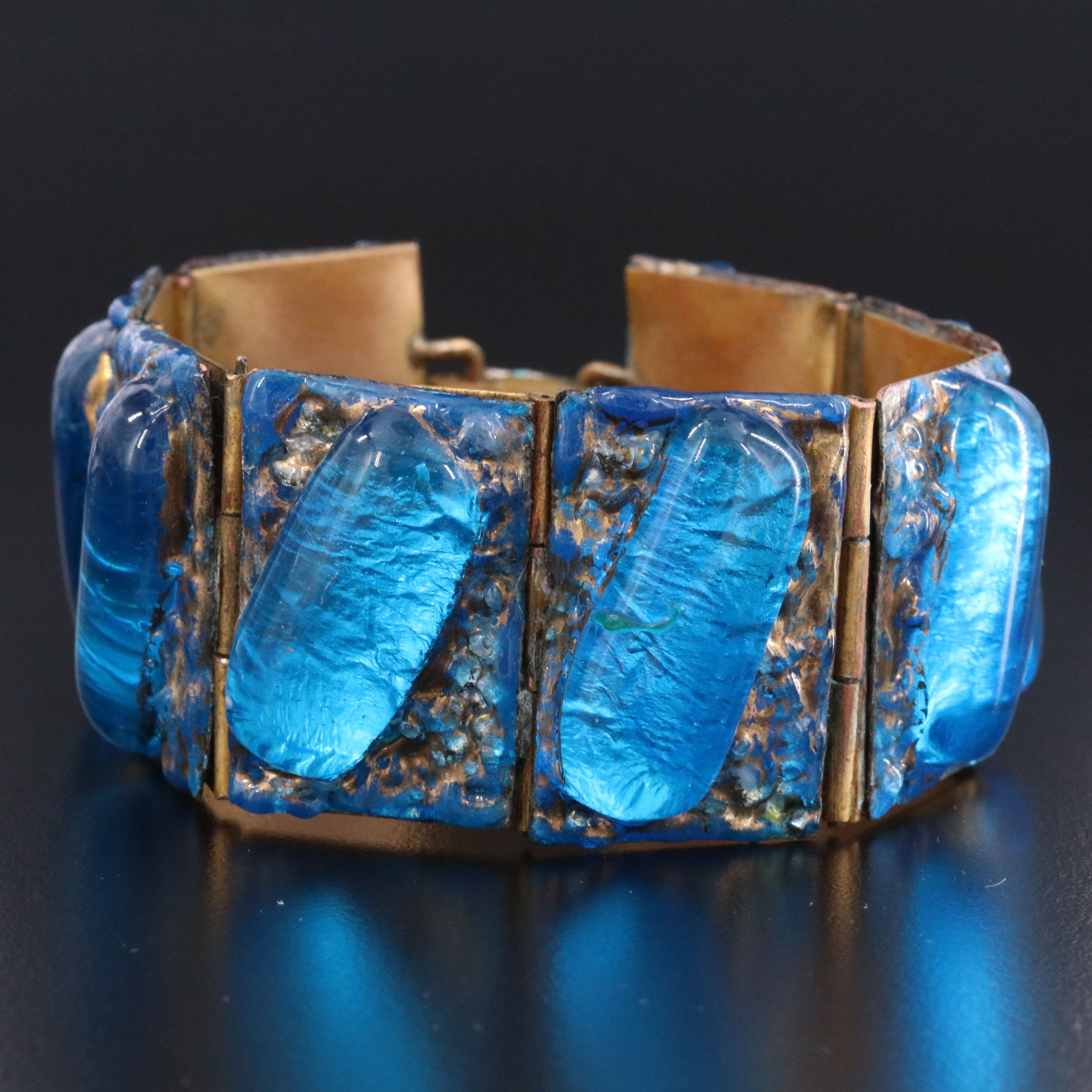 Vintage Glass Statement Bracelet