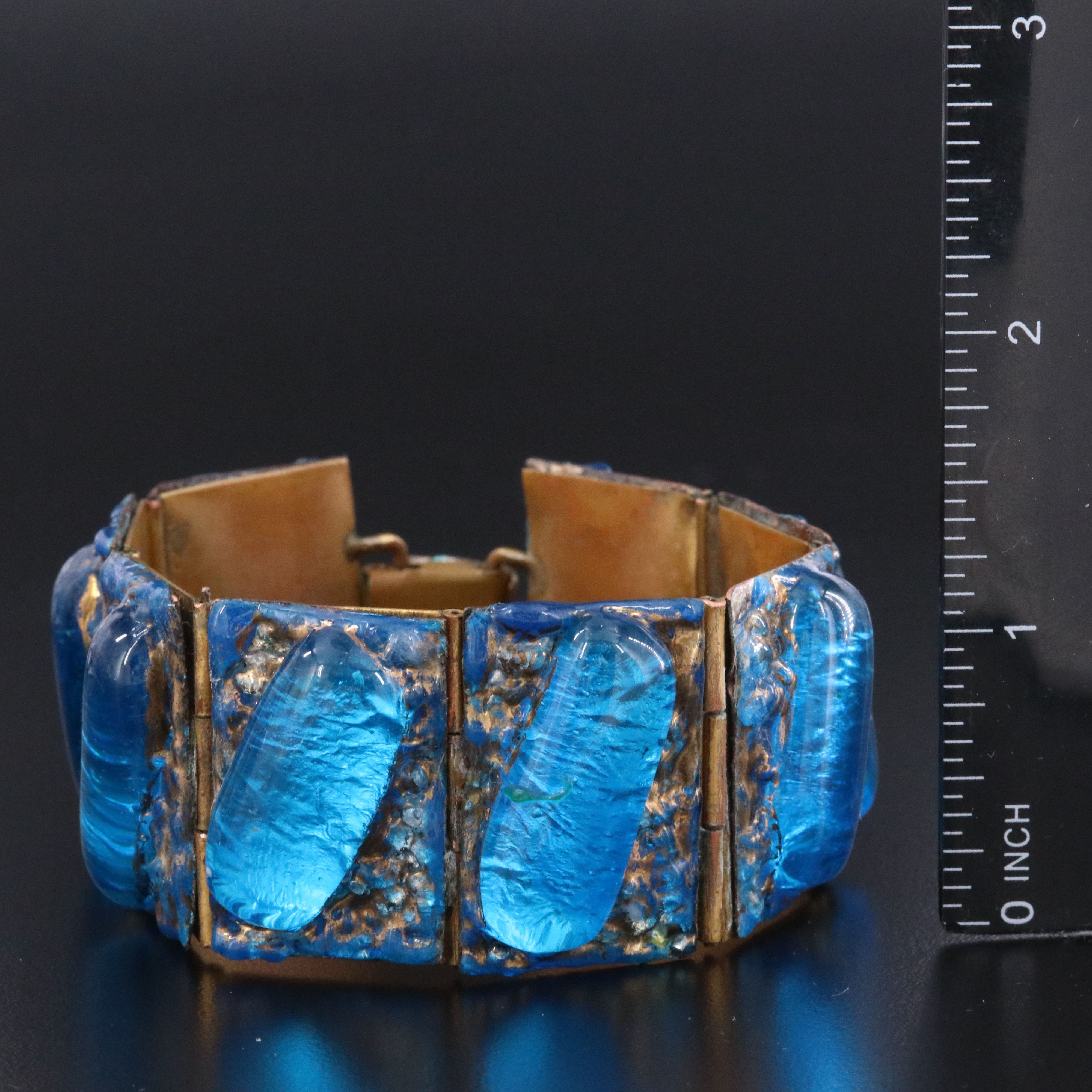 Vintage Glass Statement Bracelet