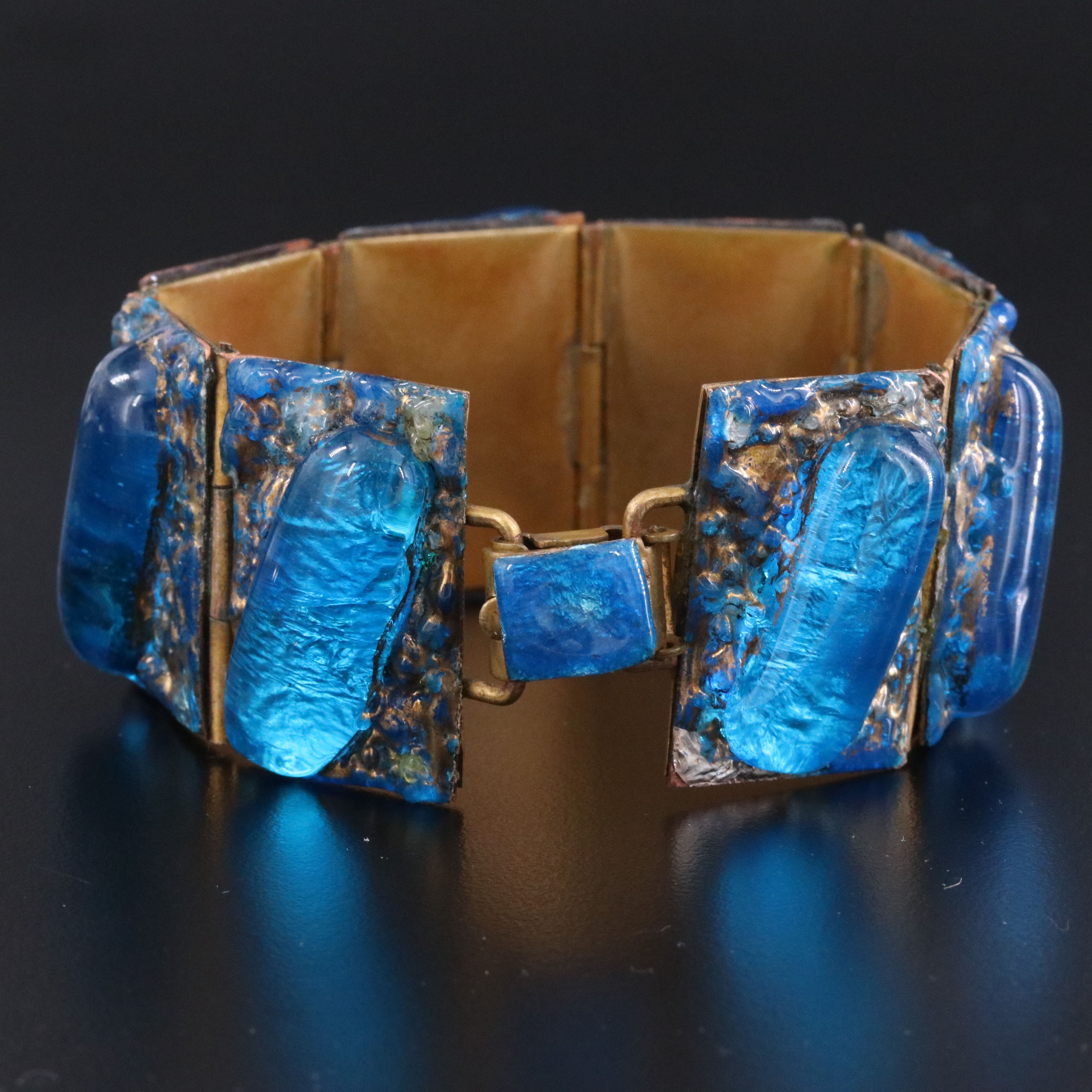 Vintage Glass Statement Bracelet