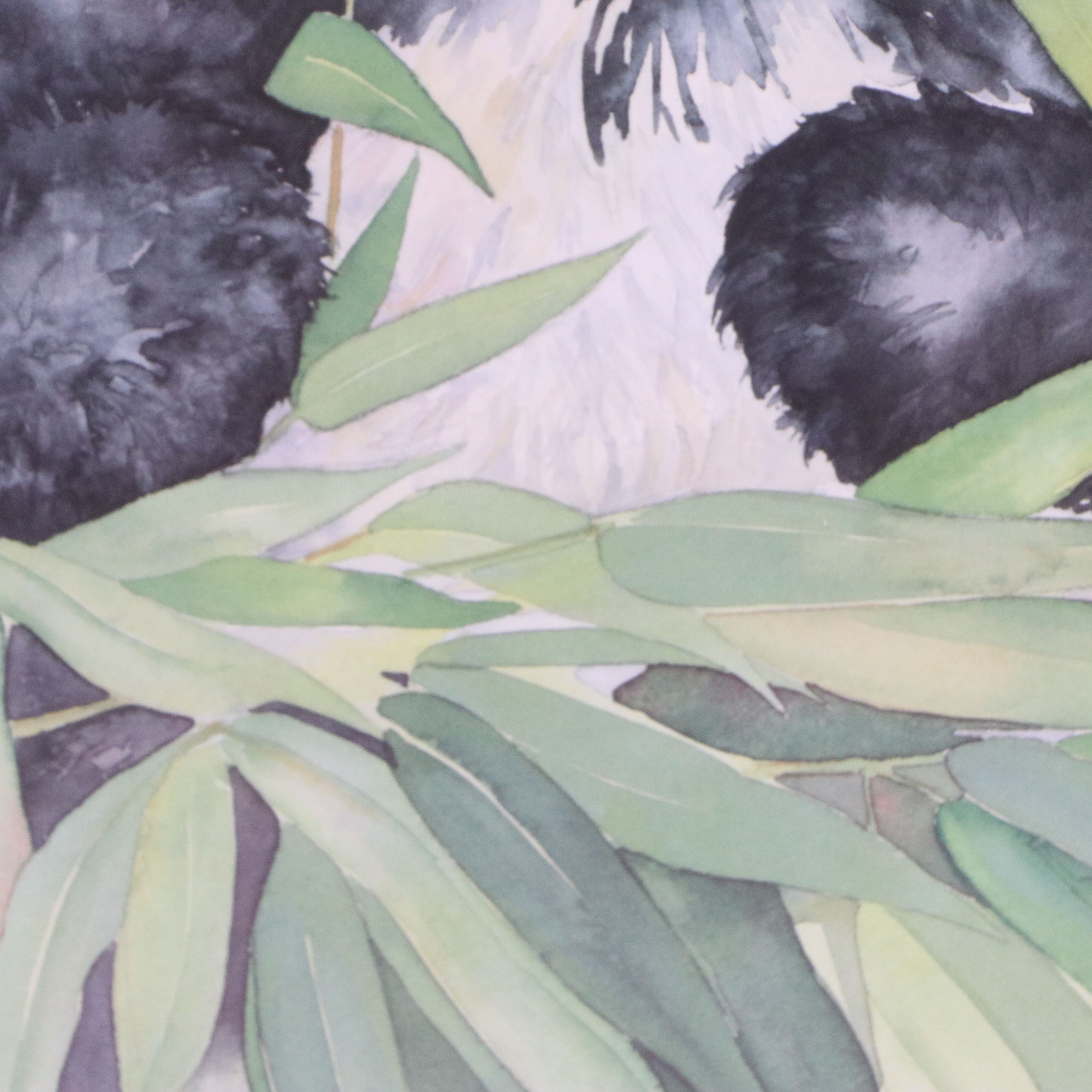 Wendy Tosoff Offset Lithograph "Panda Bear Friendship," 21st Century