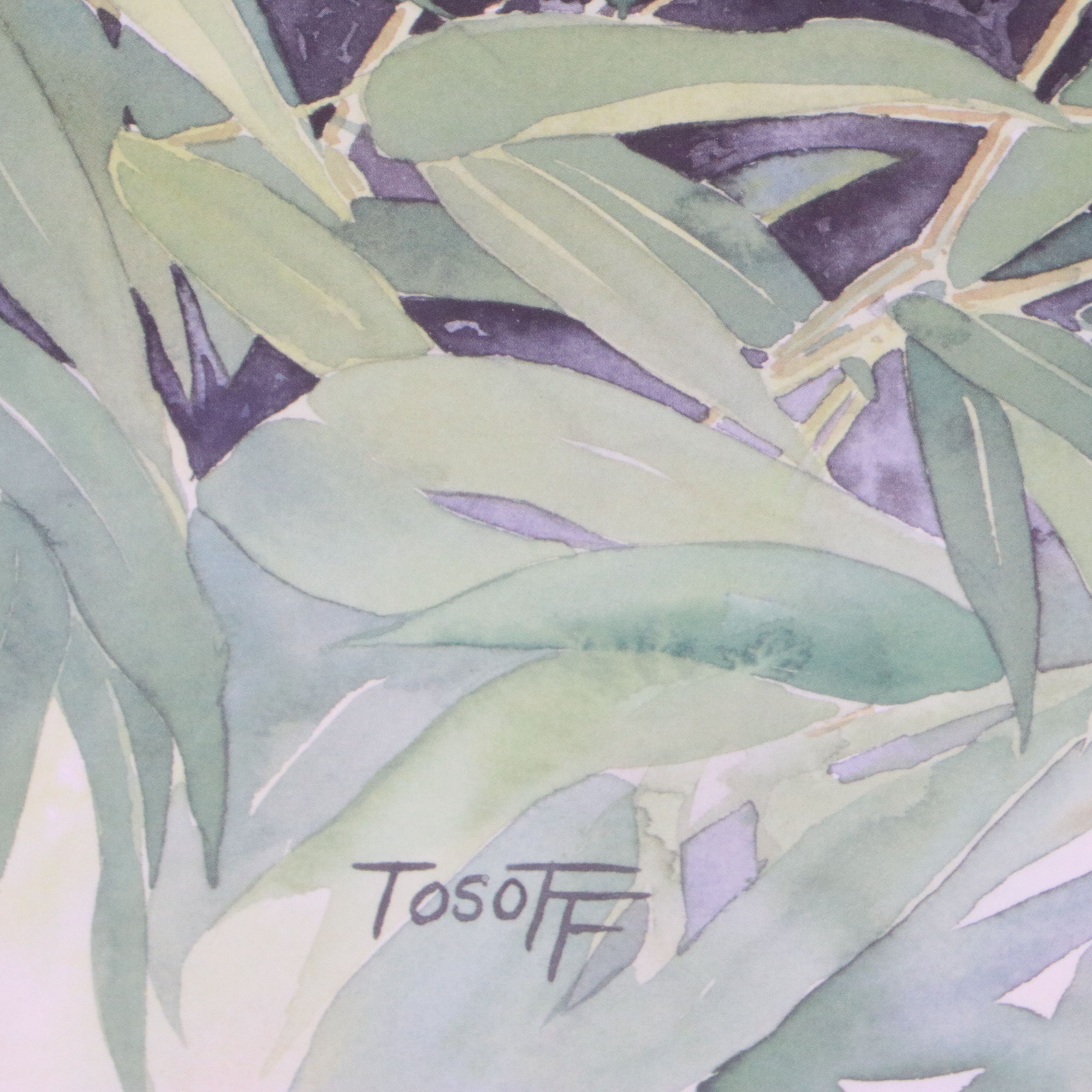 Wendy Tosoff Offset Lithograph "Panda Bear Friendship," 21st Century