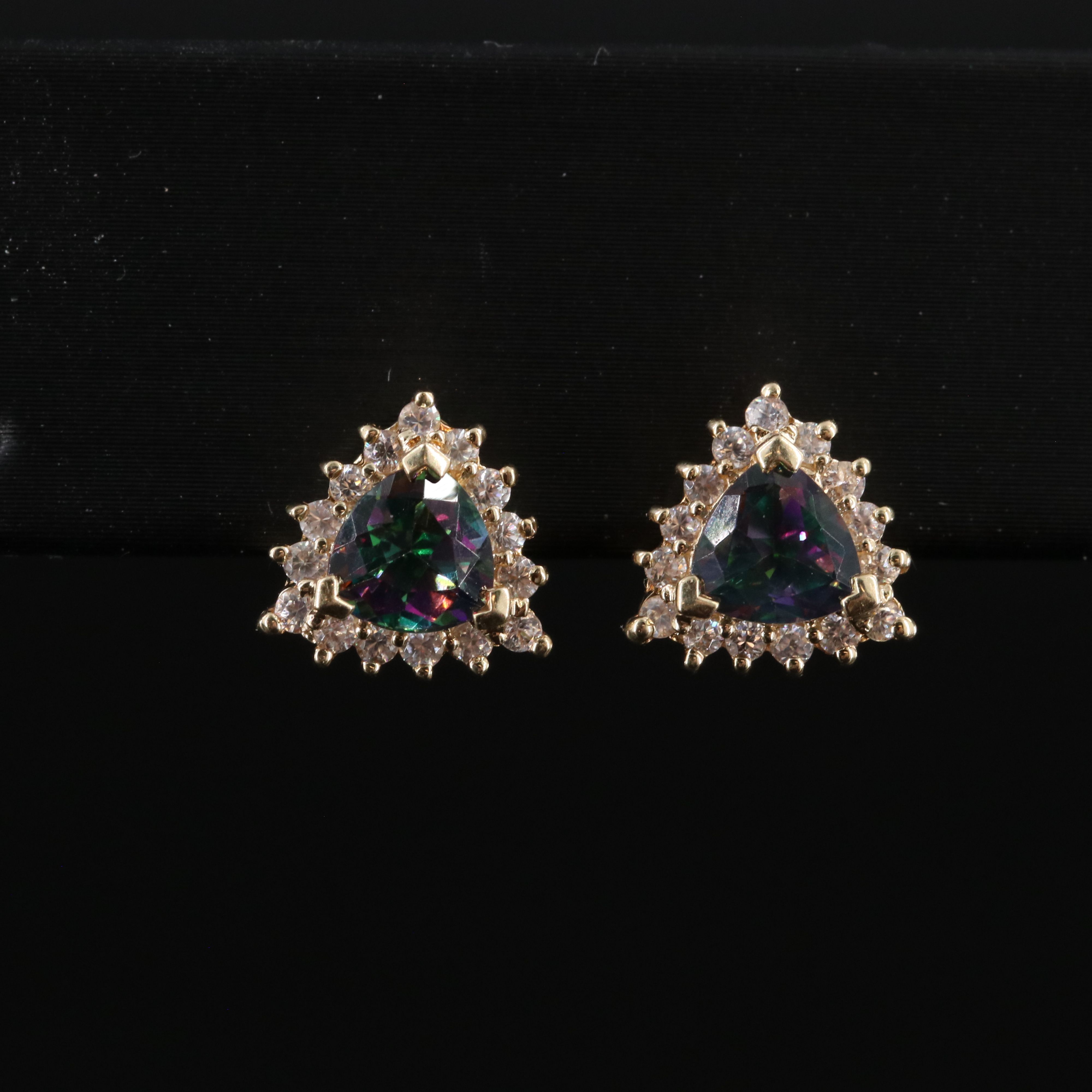 10K Mystic Topaz and White Topaz Earrings