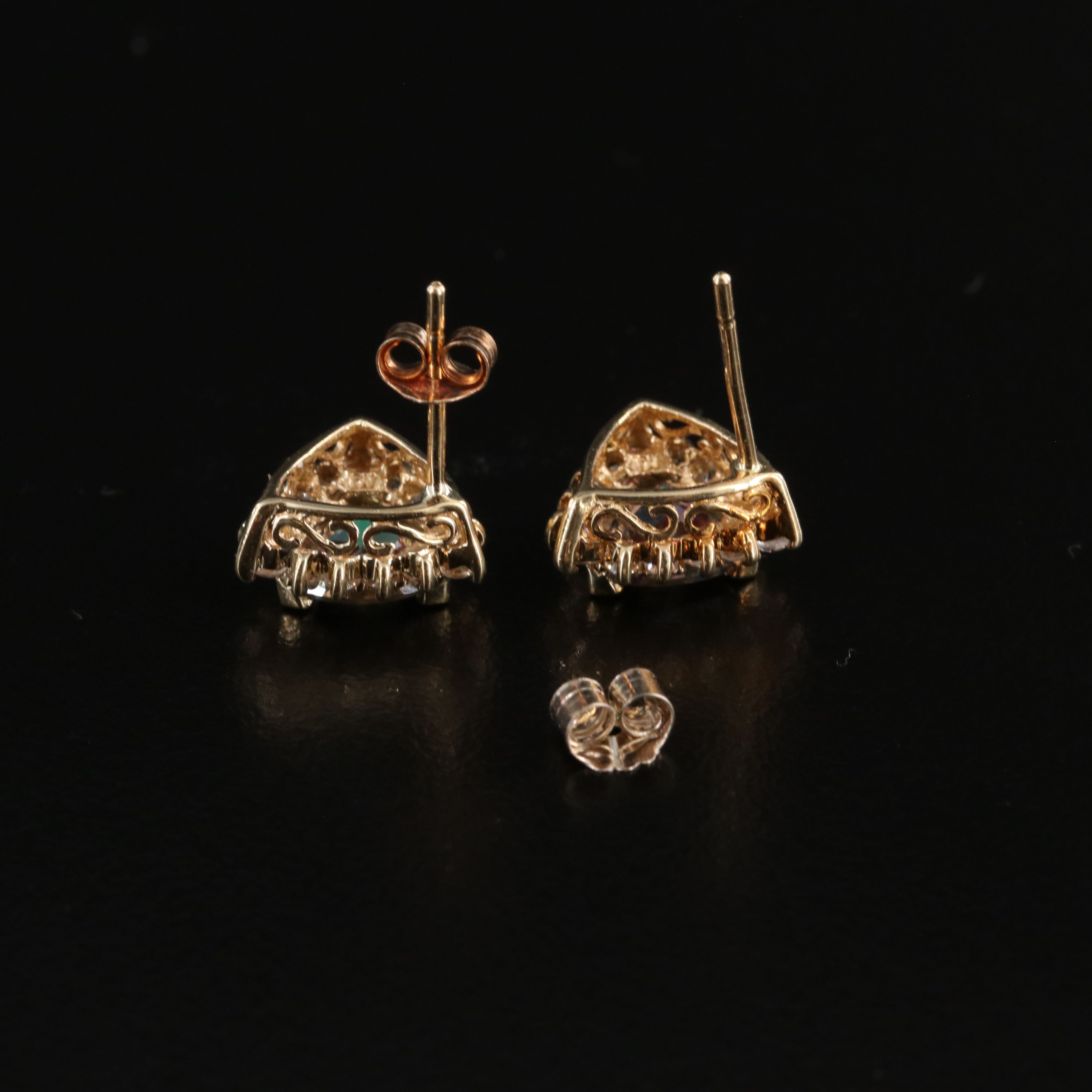 10K Mystic Topaz and White Topaz Earrings