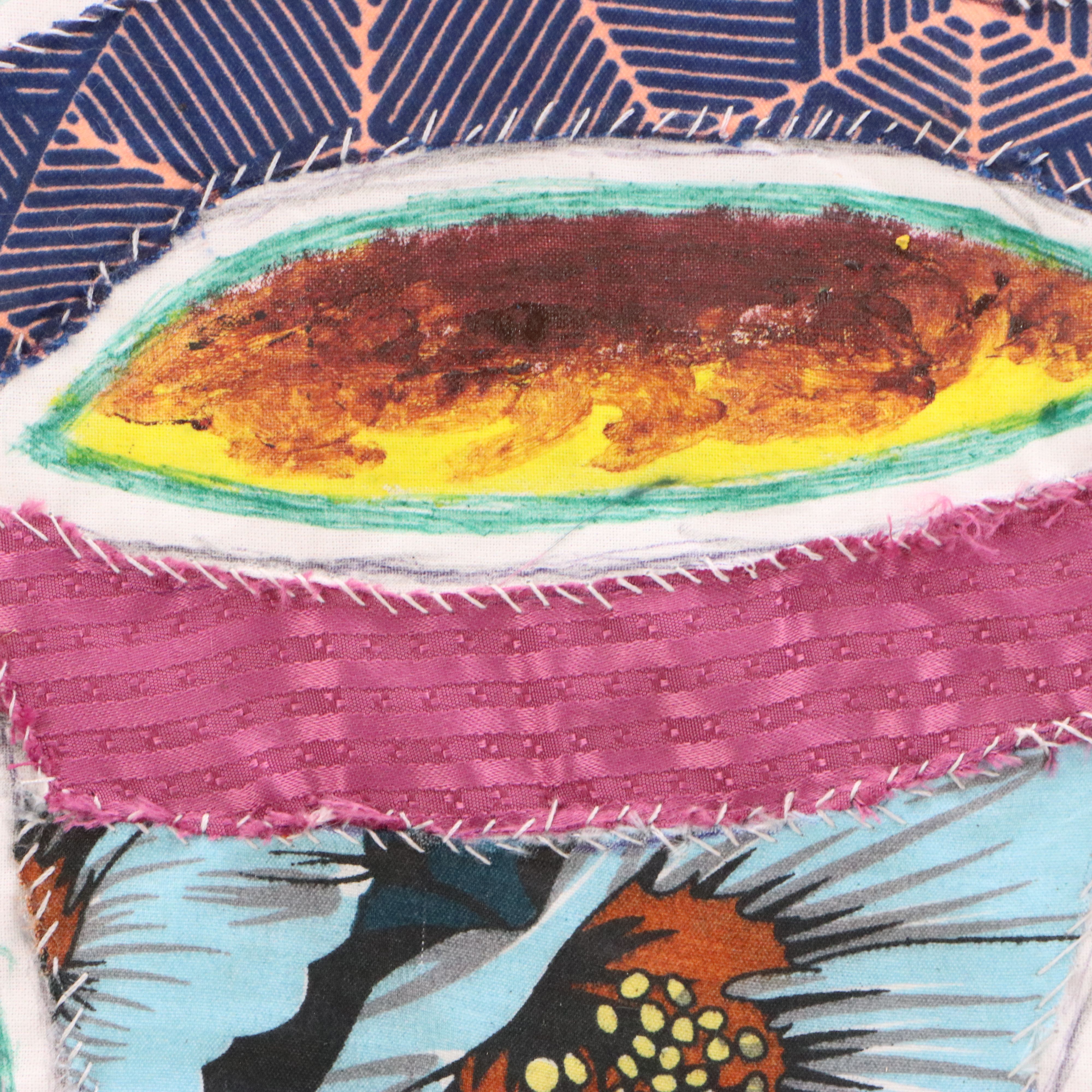 Kayode Buraimoh Mixed Media Painting "The Drummer," 2023