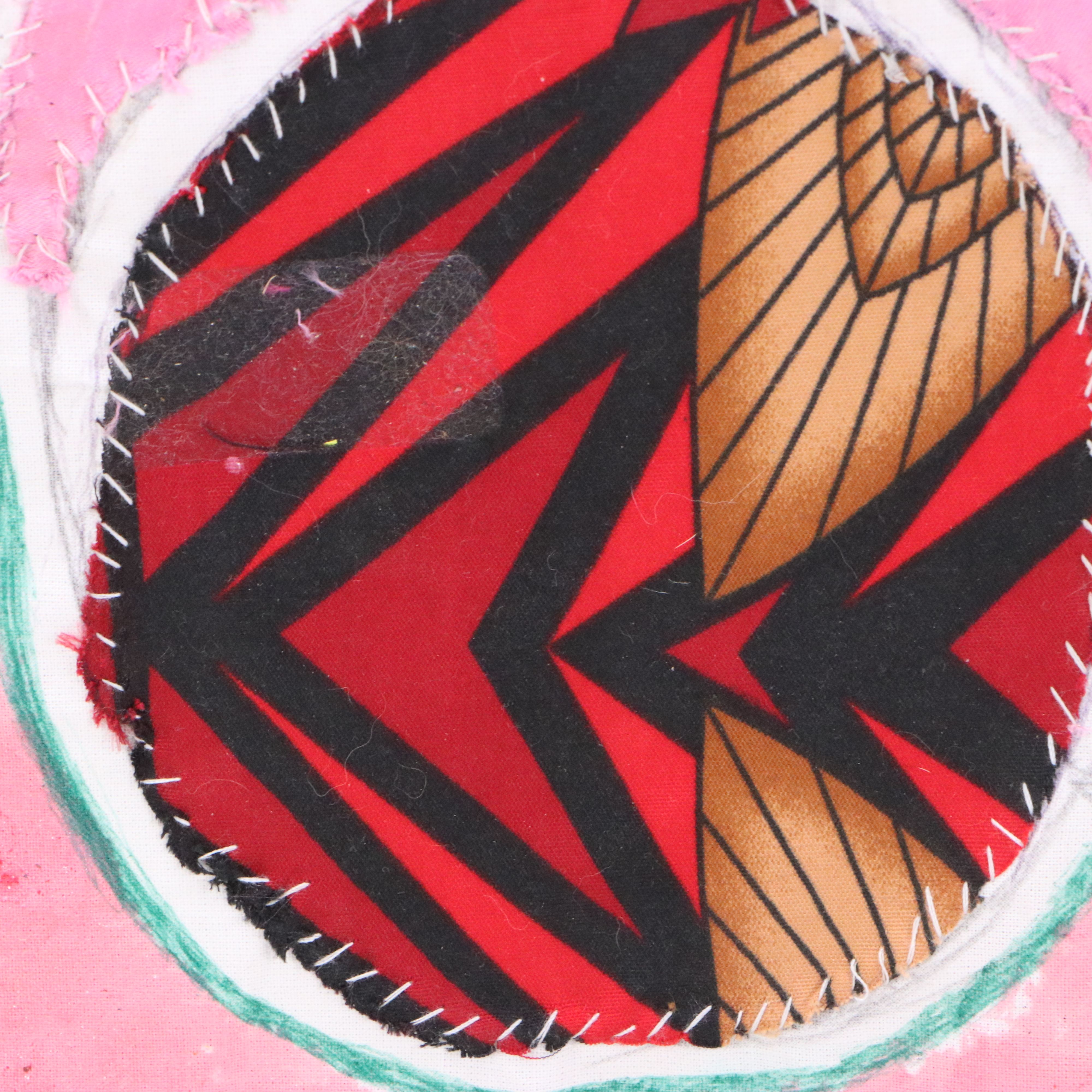 Kayode Buraimoh Mixed Media Painting "The Drummer," 2023