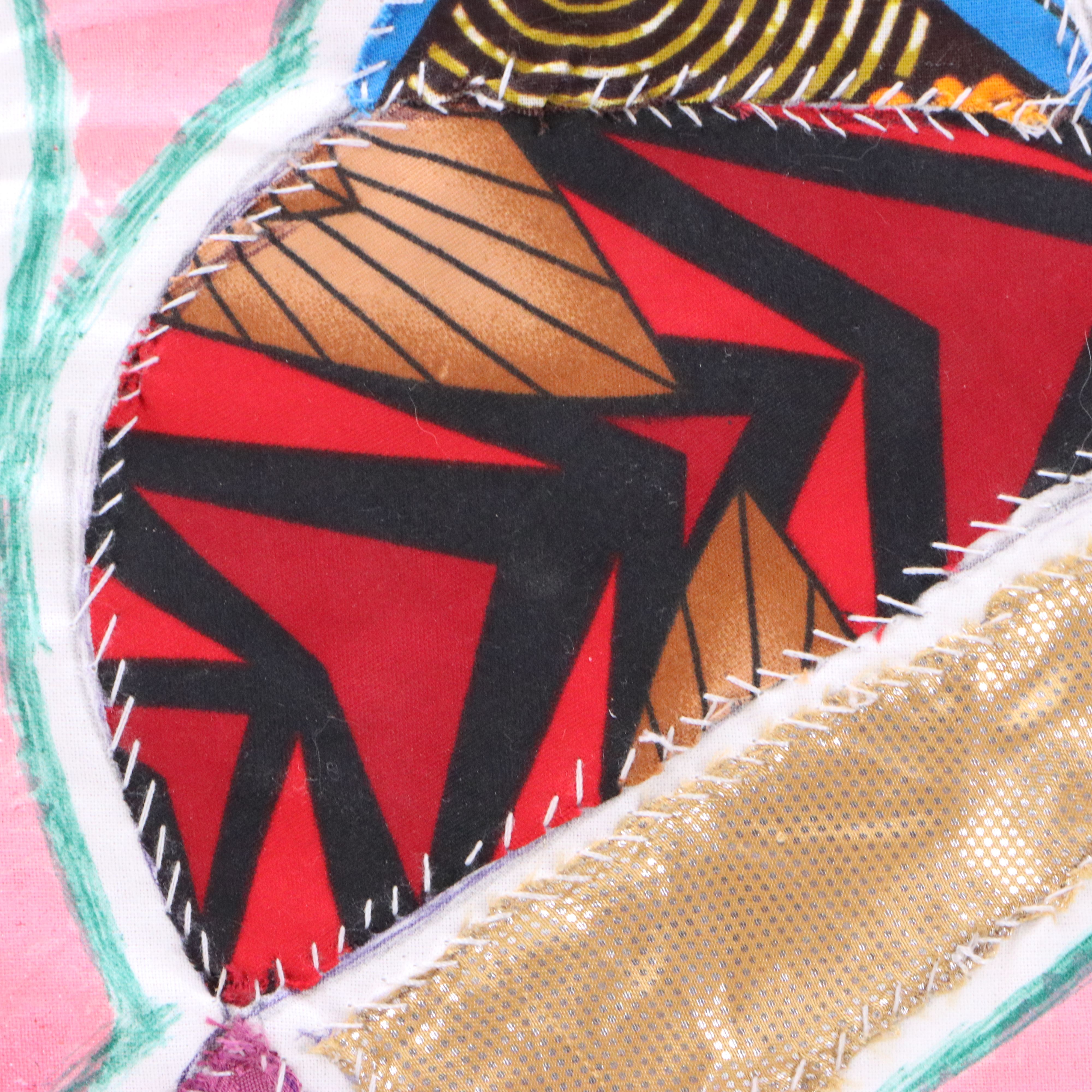 Kayode Buraimoh Mixed Media Painting "The Drummer," 2023