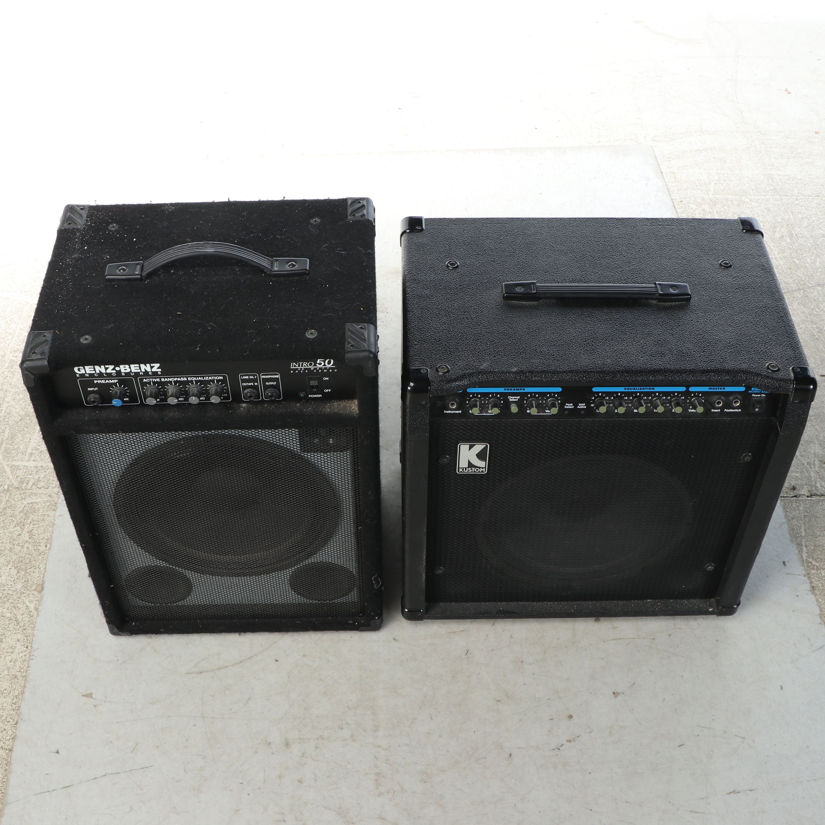 Genz-Benz Intro 50 and Kustom KBA80 MOSFET Bass Amplifiers