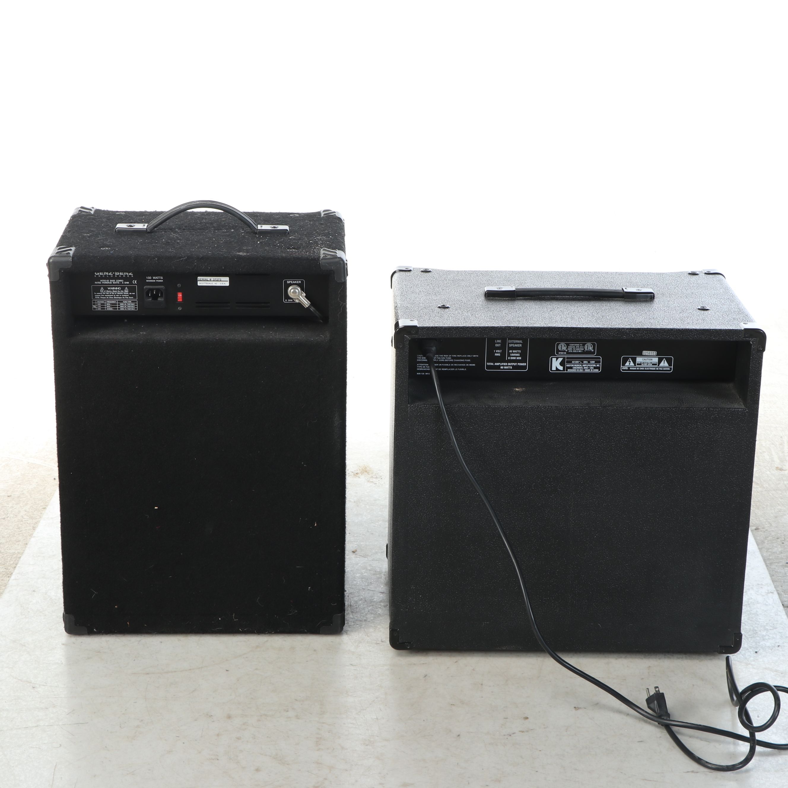 Genz-Benz Intro 50 and Kustom KBA80 MOSFET Bass Amplifiers