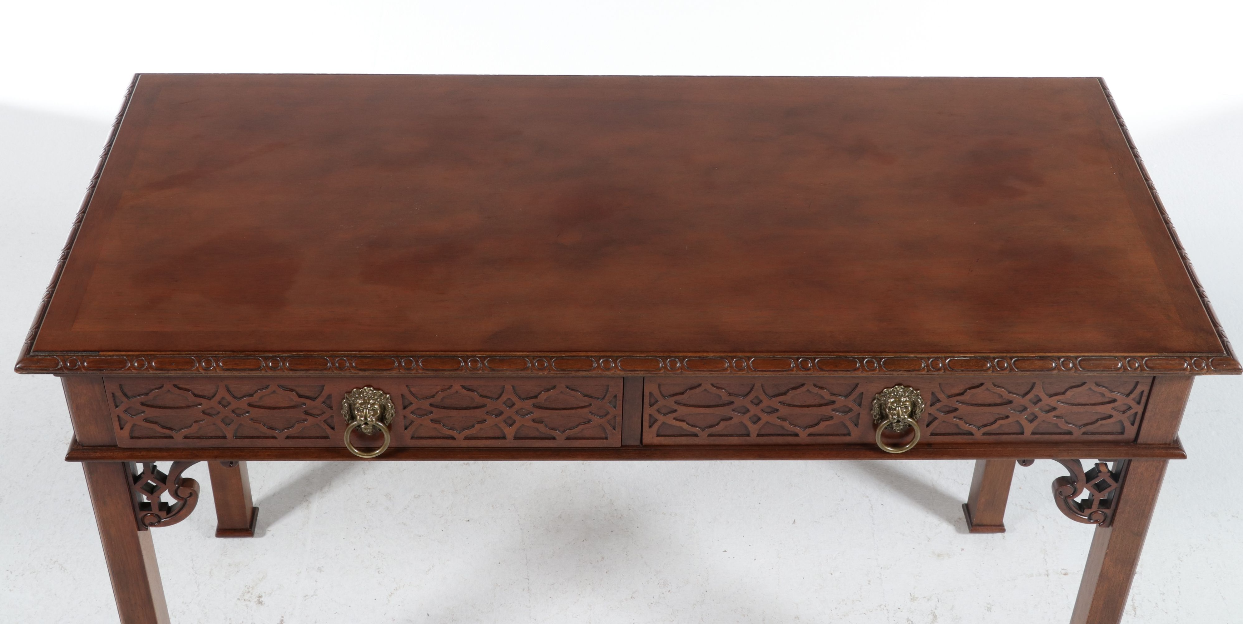 Chinese Chippendale Style Mahogany Writing Table