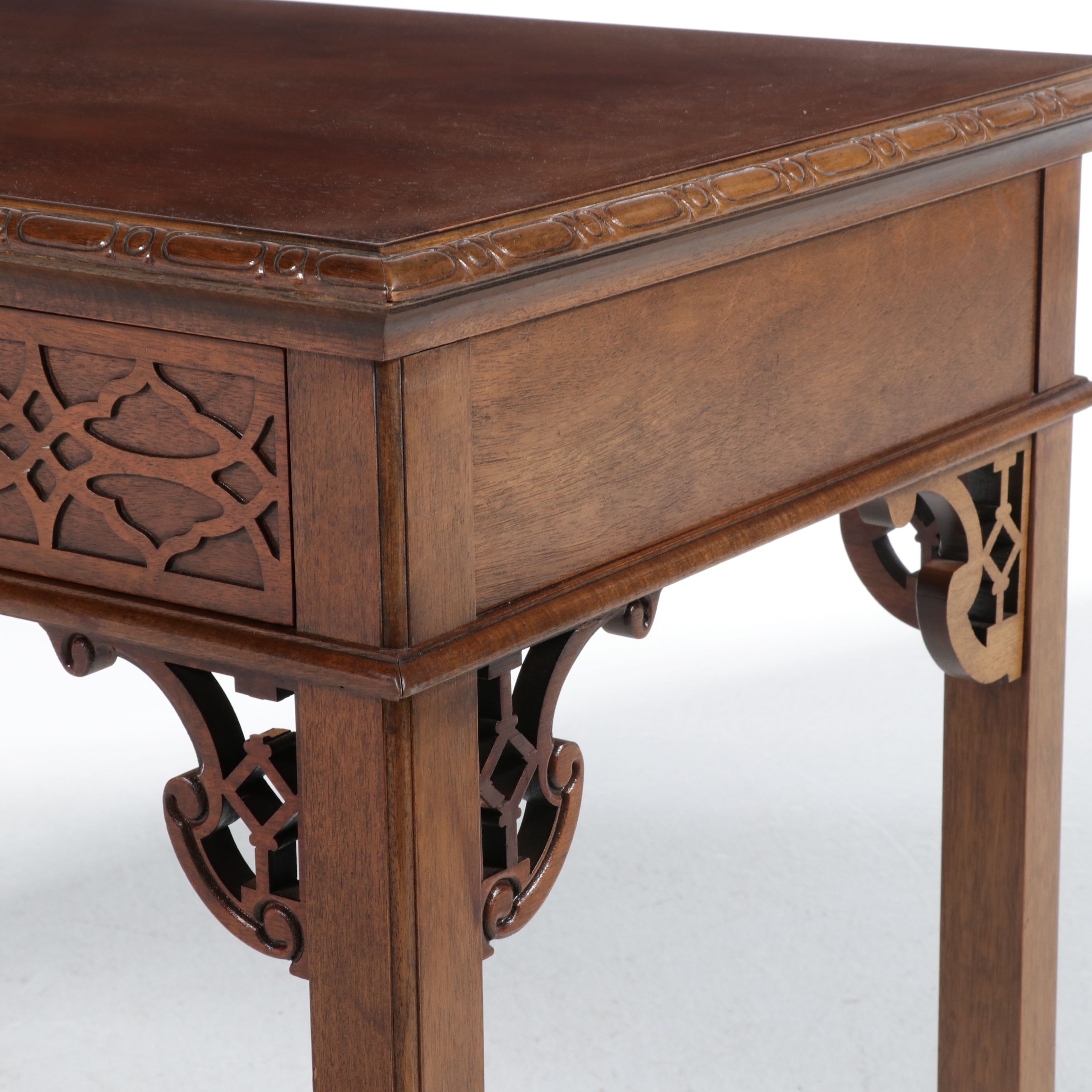 Chinese Chippendale Style Mahogany Writing Table