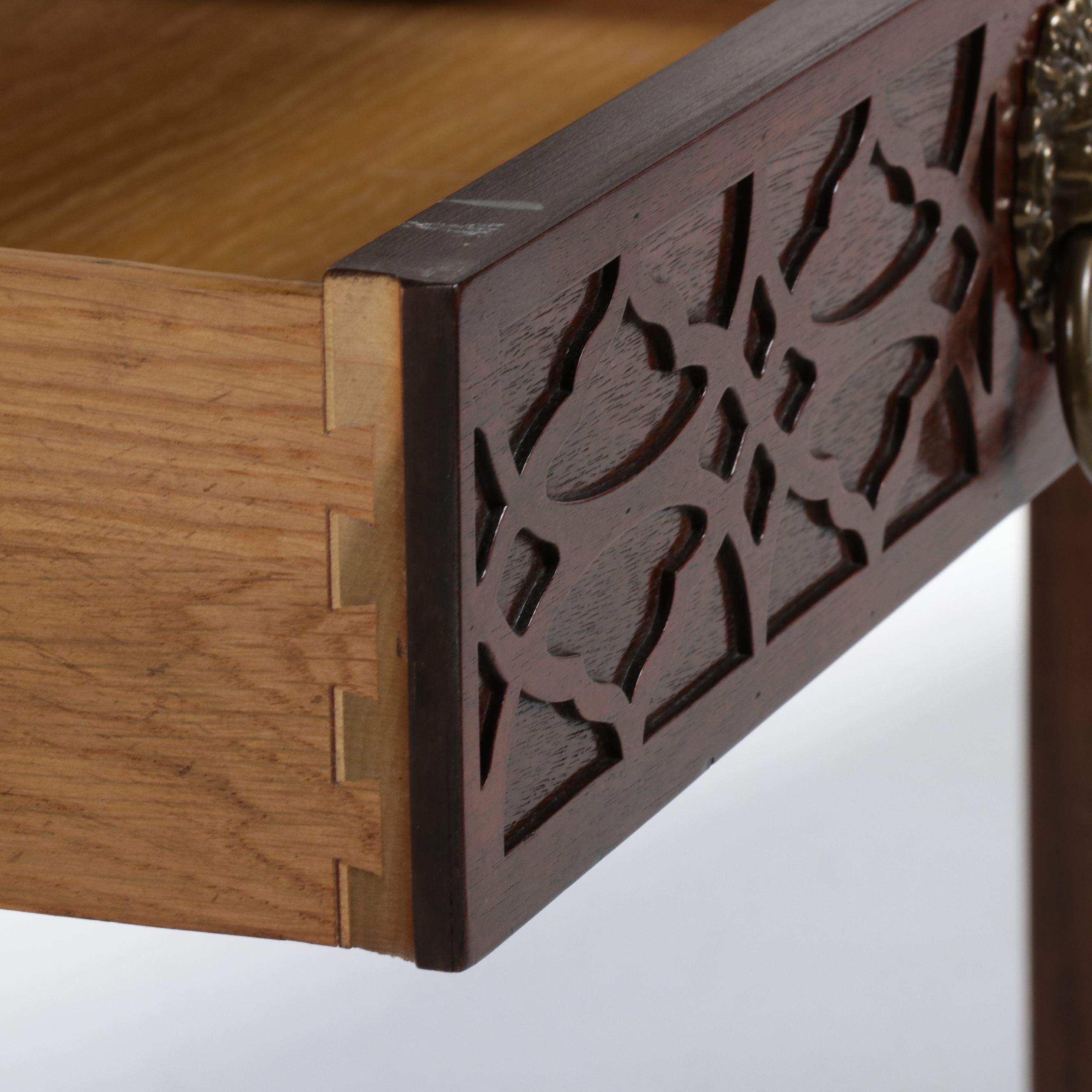 Chinese Chippendale Style Mahogany Writing Table