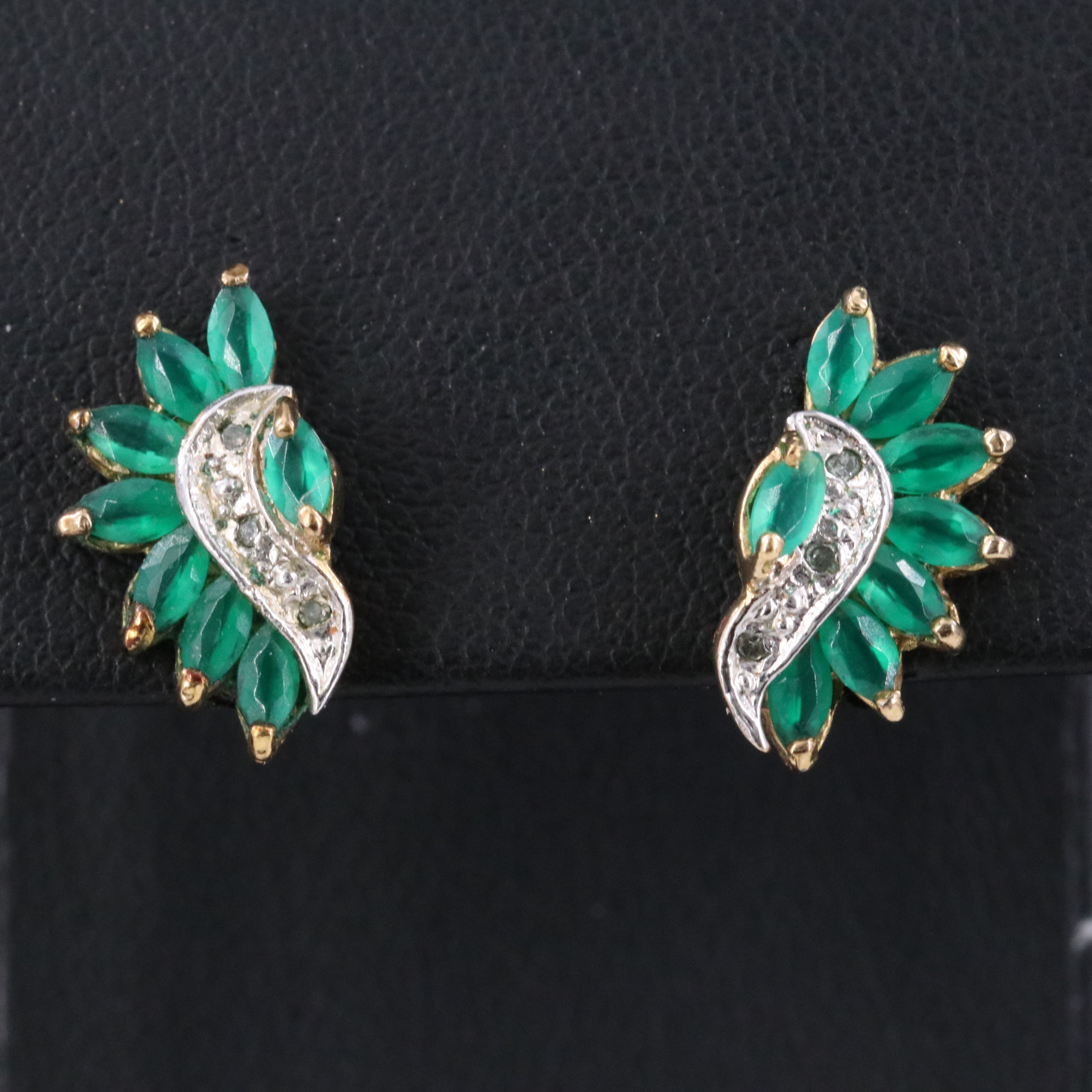 Chalcedony and Diamond Earrings with 14K Posts