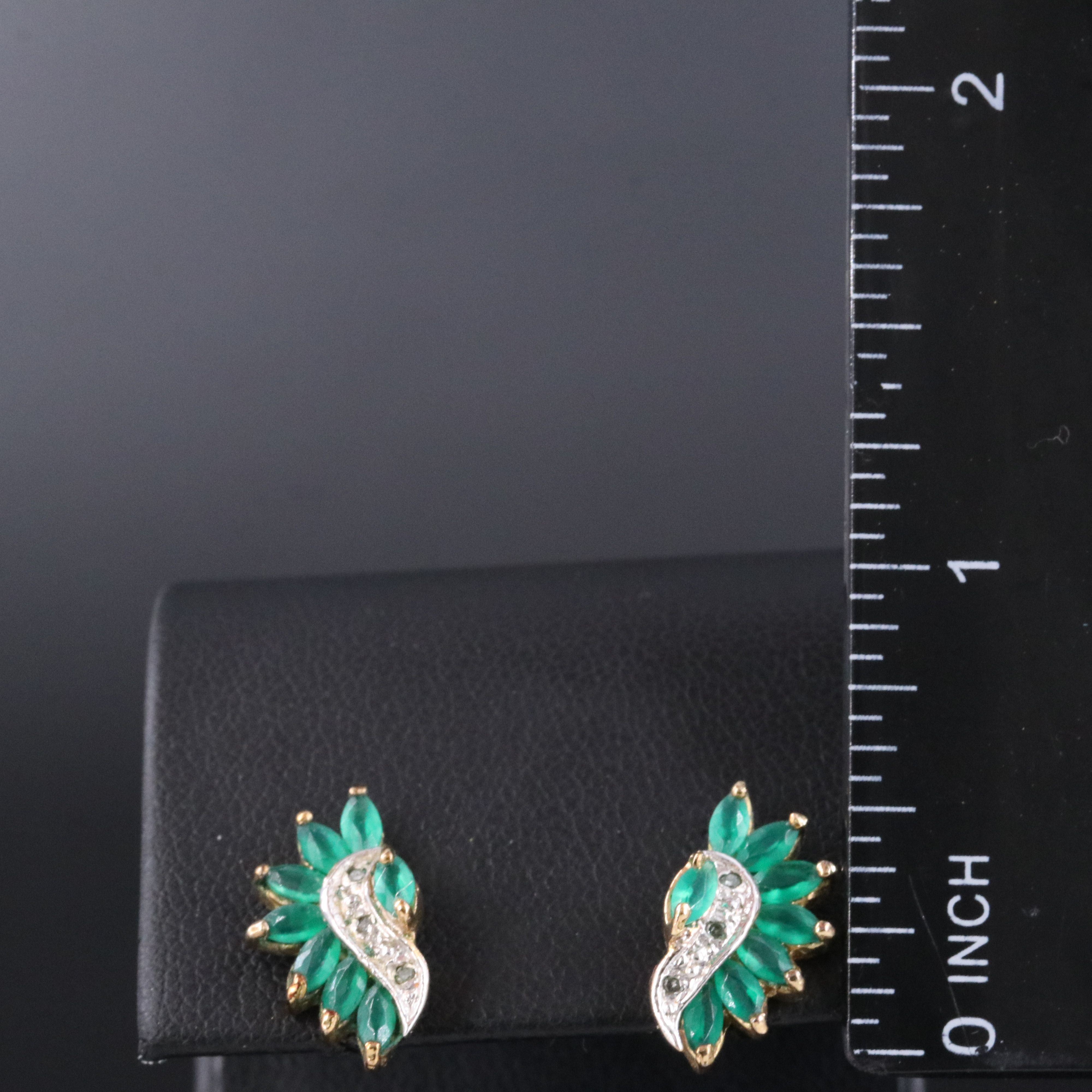 Chalcedony and Diamond Earrings with 14K Posts