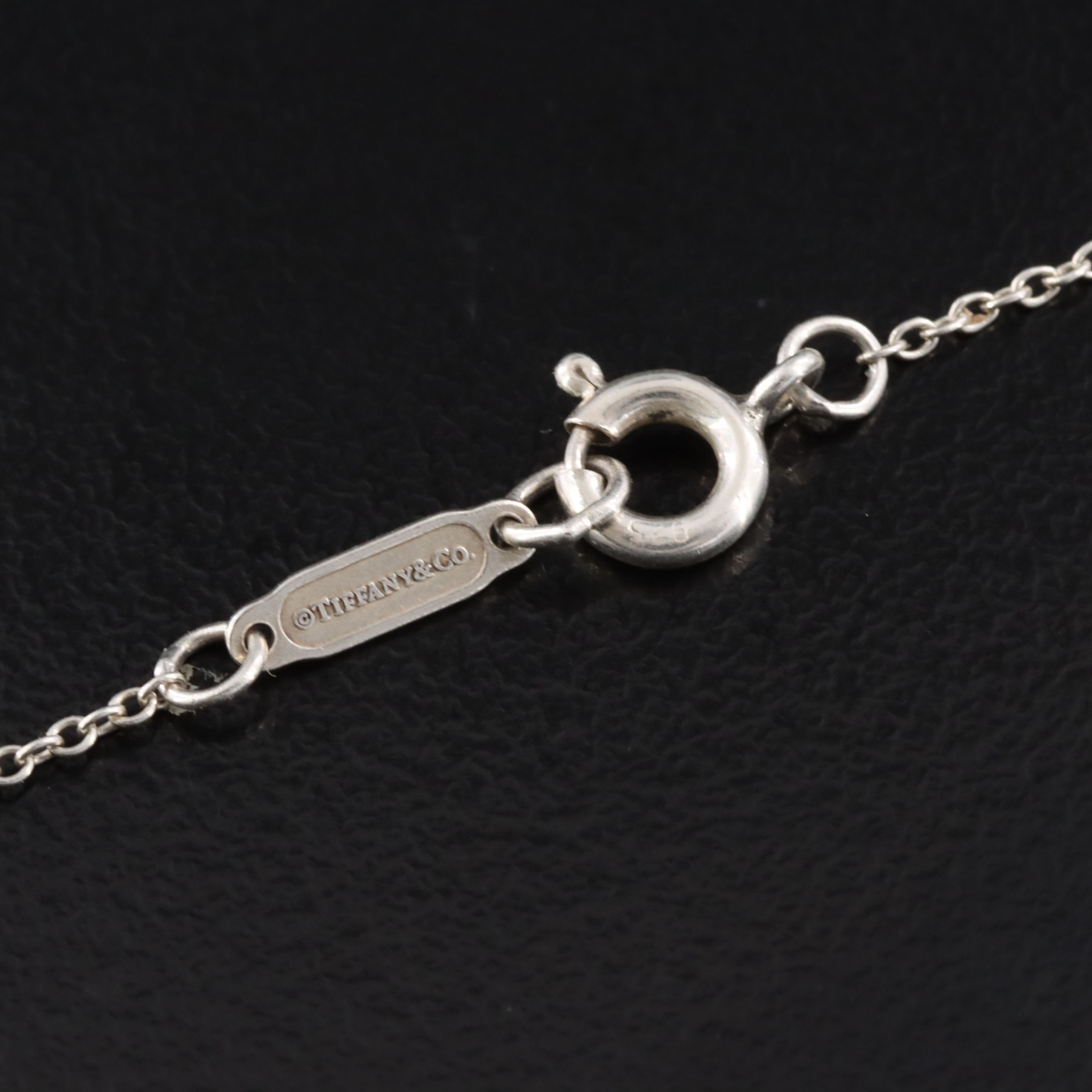 Tiffany & Co. 'Return to Tiffany Blue' Sterling and Enamel Double Heart Necklace