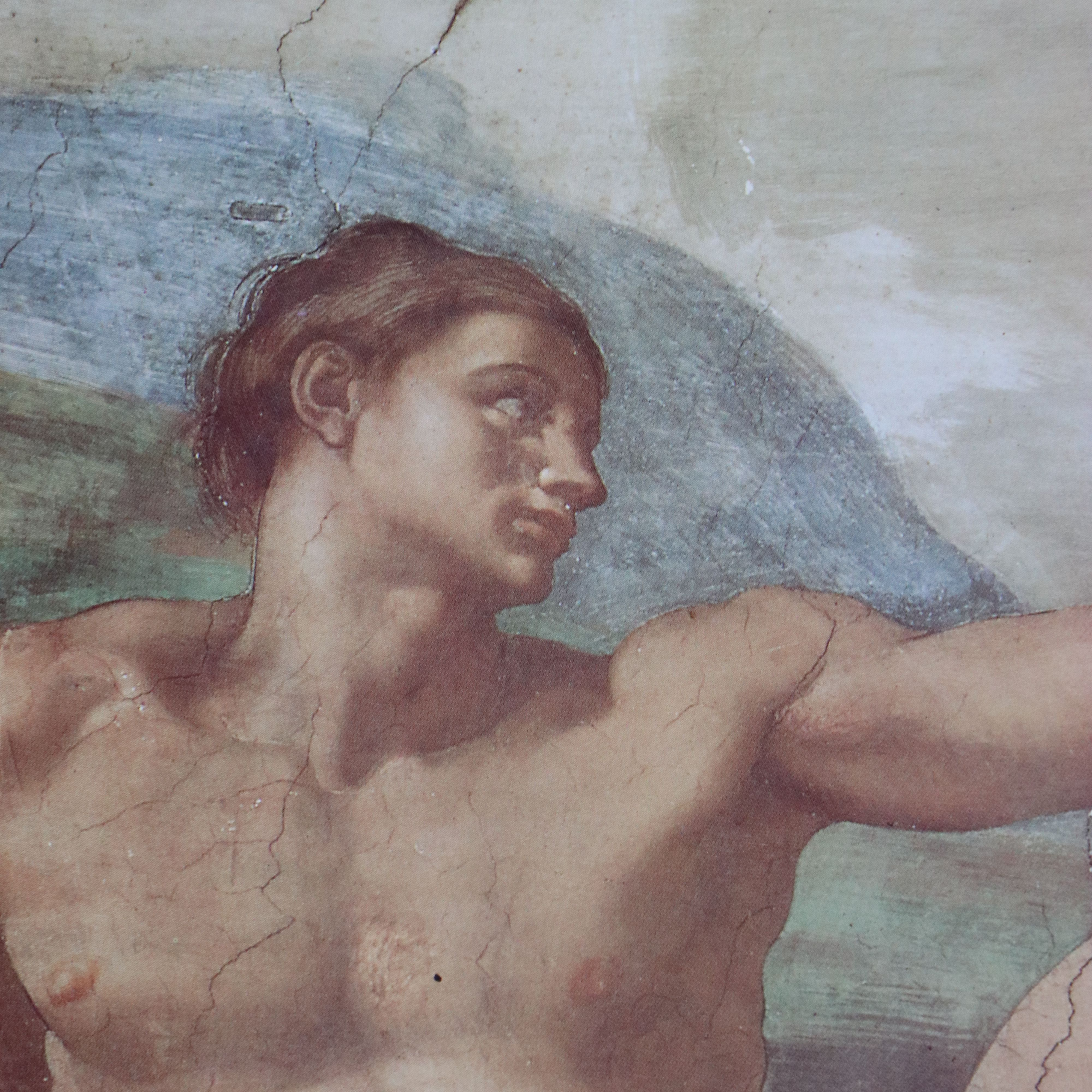 Offset Lithograph After Michelangelo "The Creation of Adam"