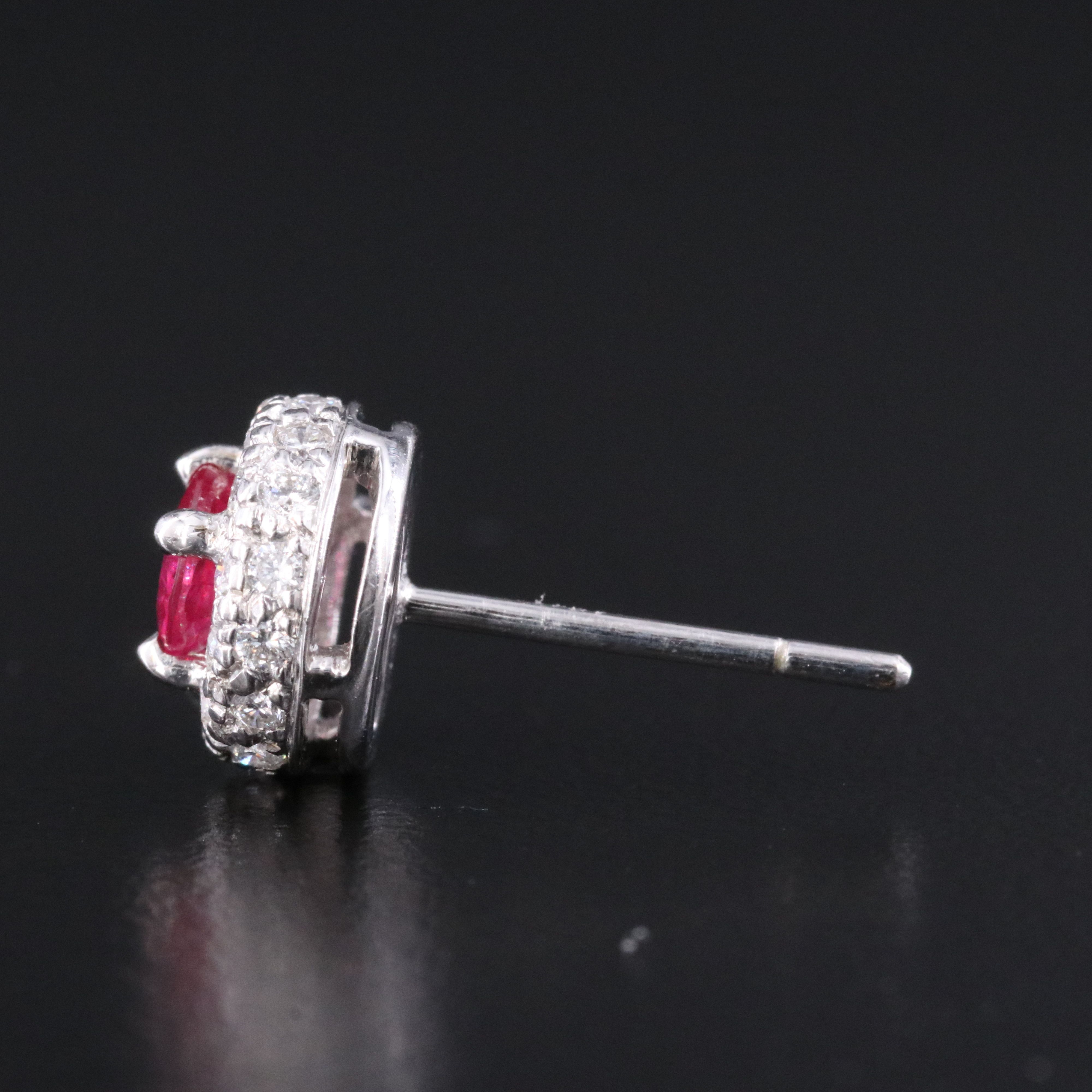 18K Ruby and 0.60 CTW Diamond Stud Earrings