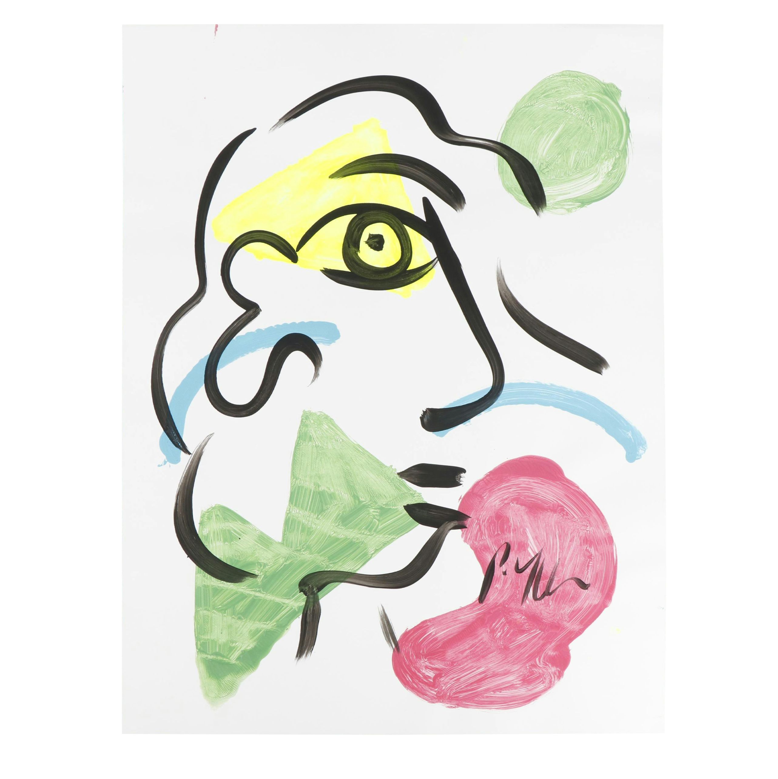 Peter Keil Abstract Portrait Composition Acrylic Painting