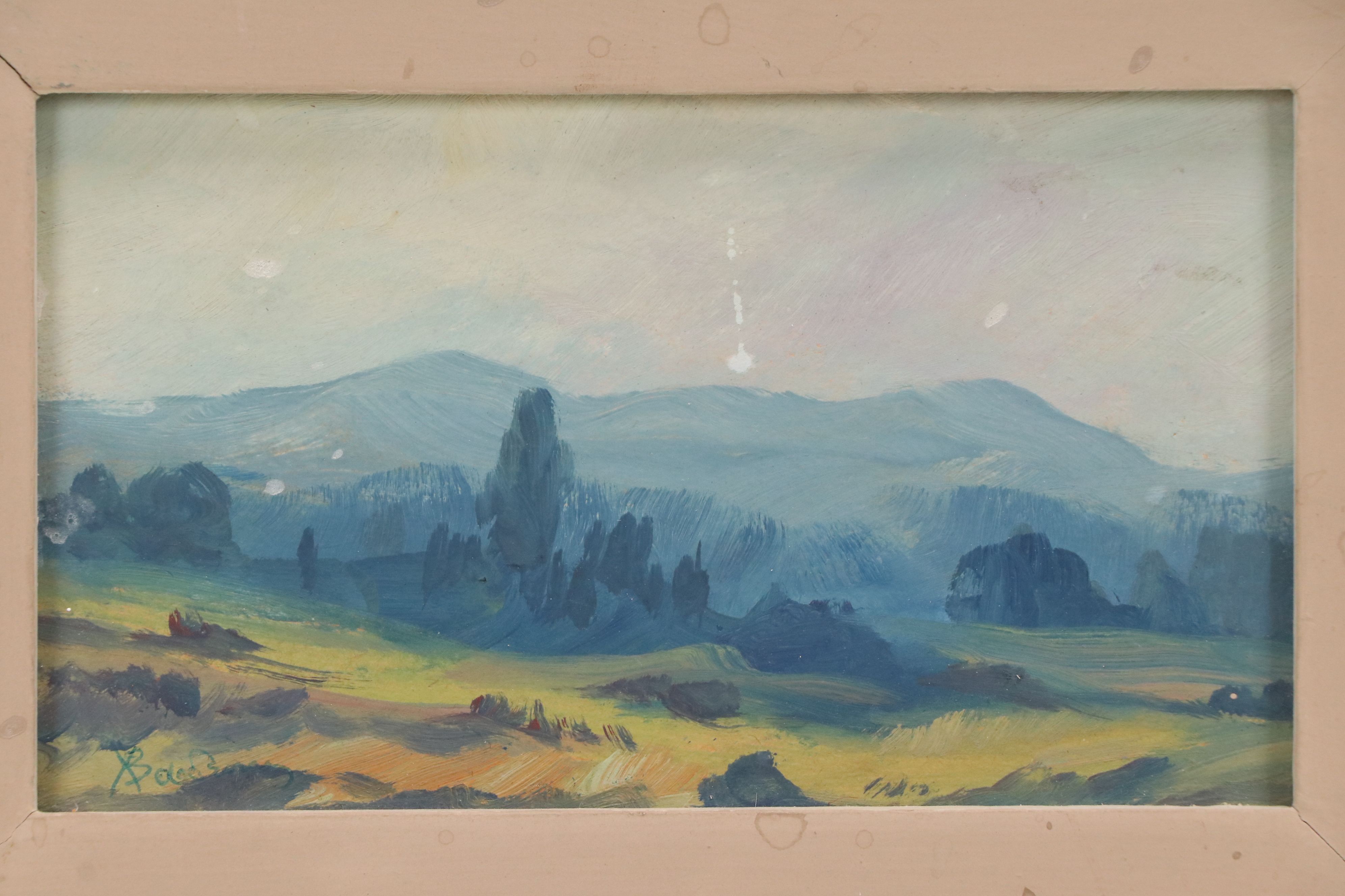Acrylic on Board of Mountainous Landscape, 20th Century