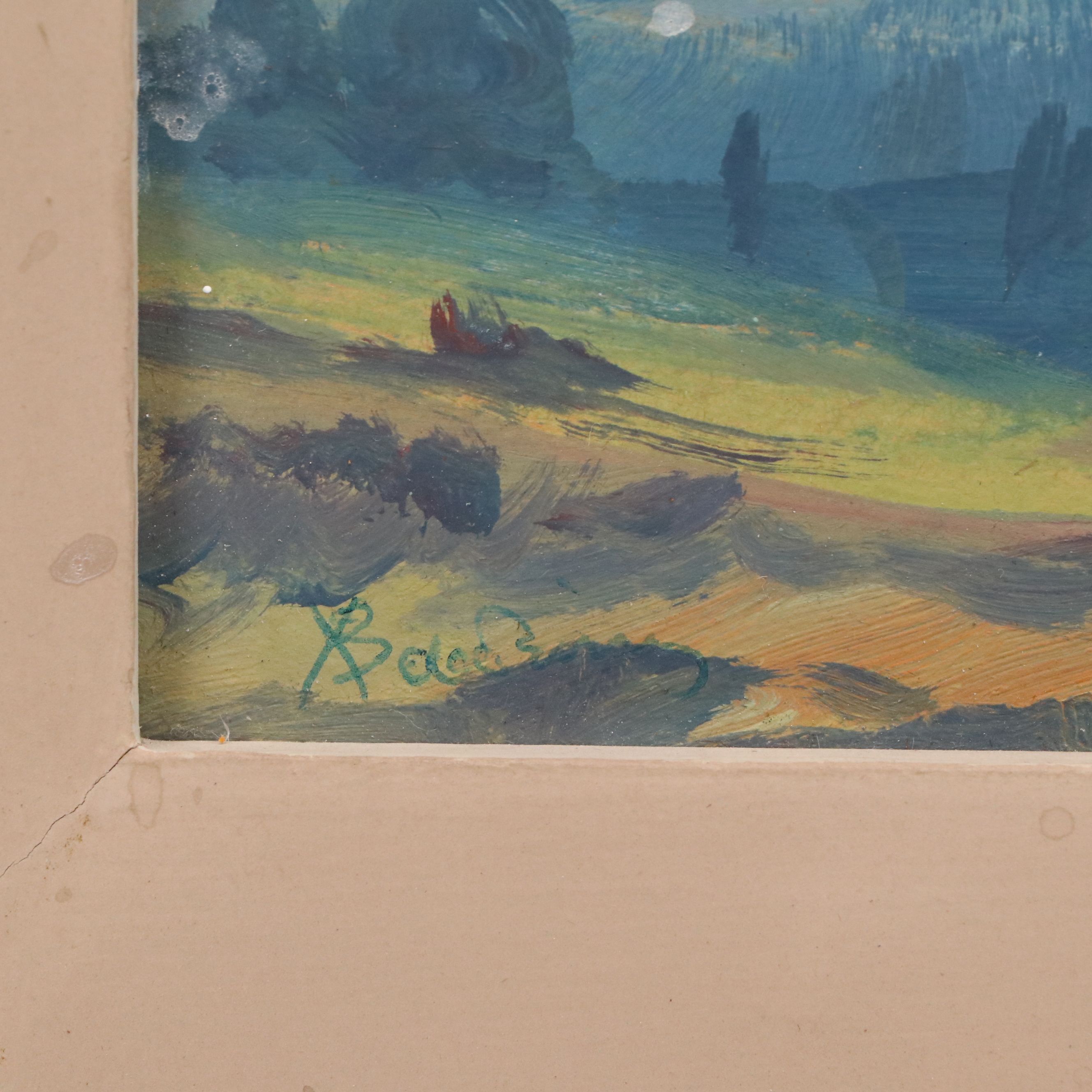 Acrylic on Board of Mountainous Landscape, 20th Century