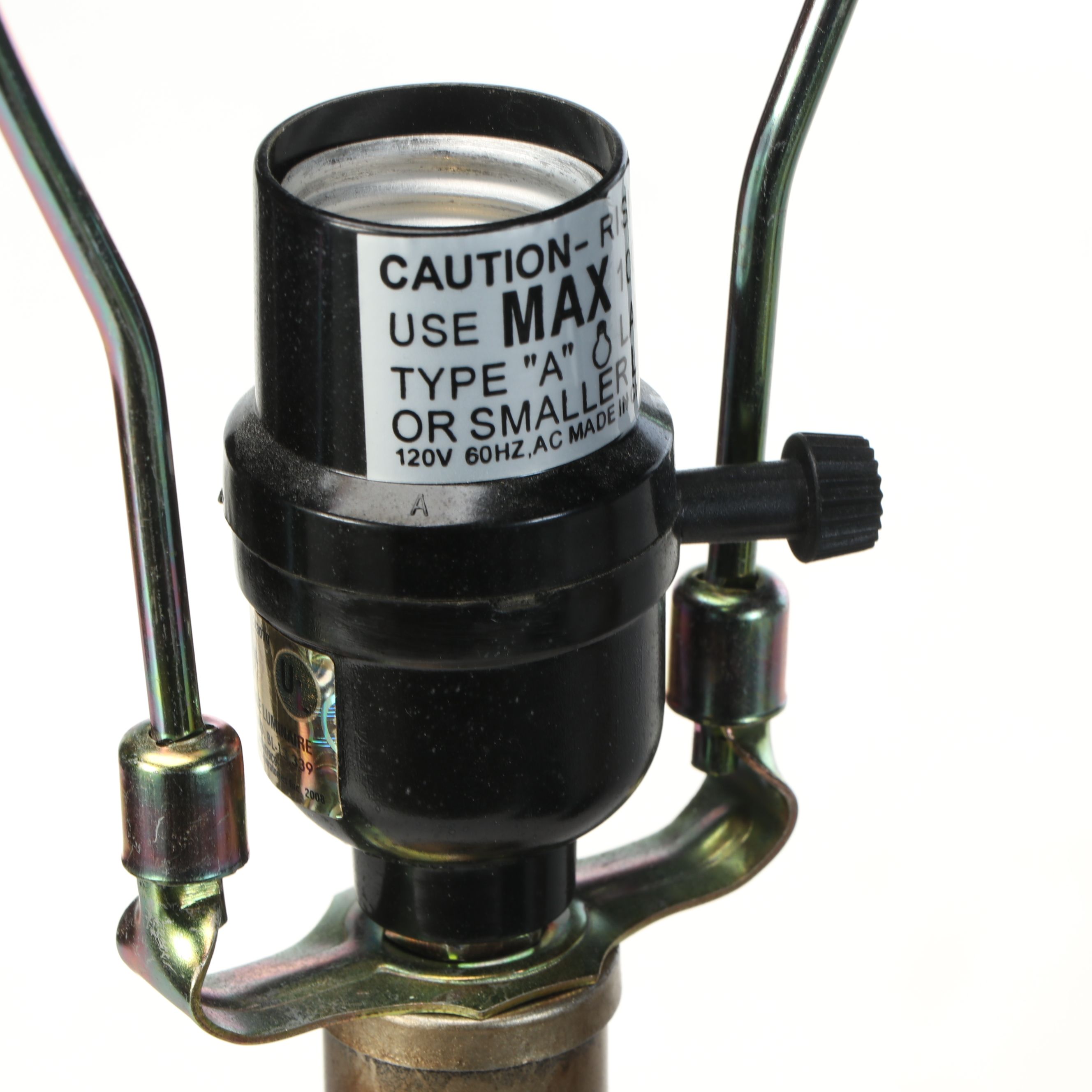 Crackle Black Pillar and Brick Pattern Base Table Lamps with Black Silk Shades