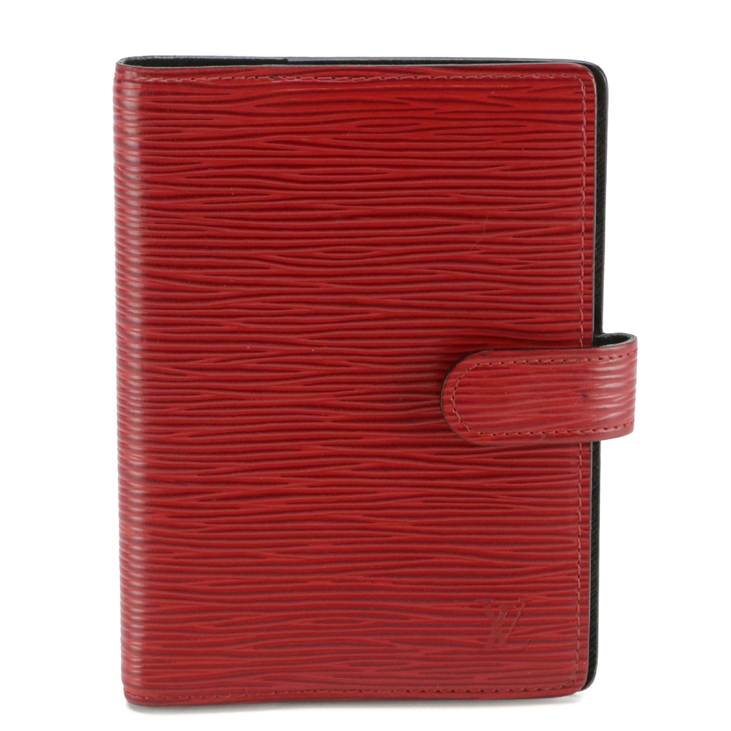 Louis Vuitton 6 Ring Agenda Cover in Red Epi Leather