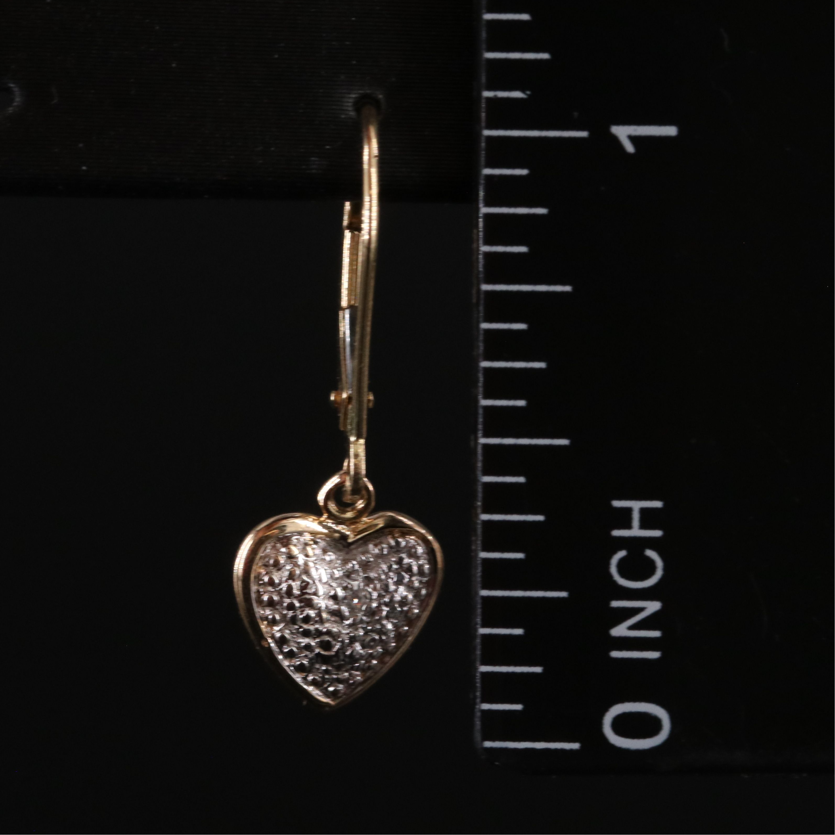 14K Heart Earrings with Diamond Accent