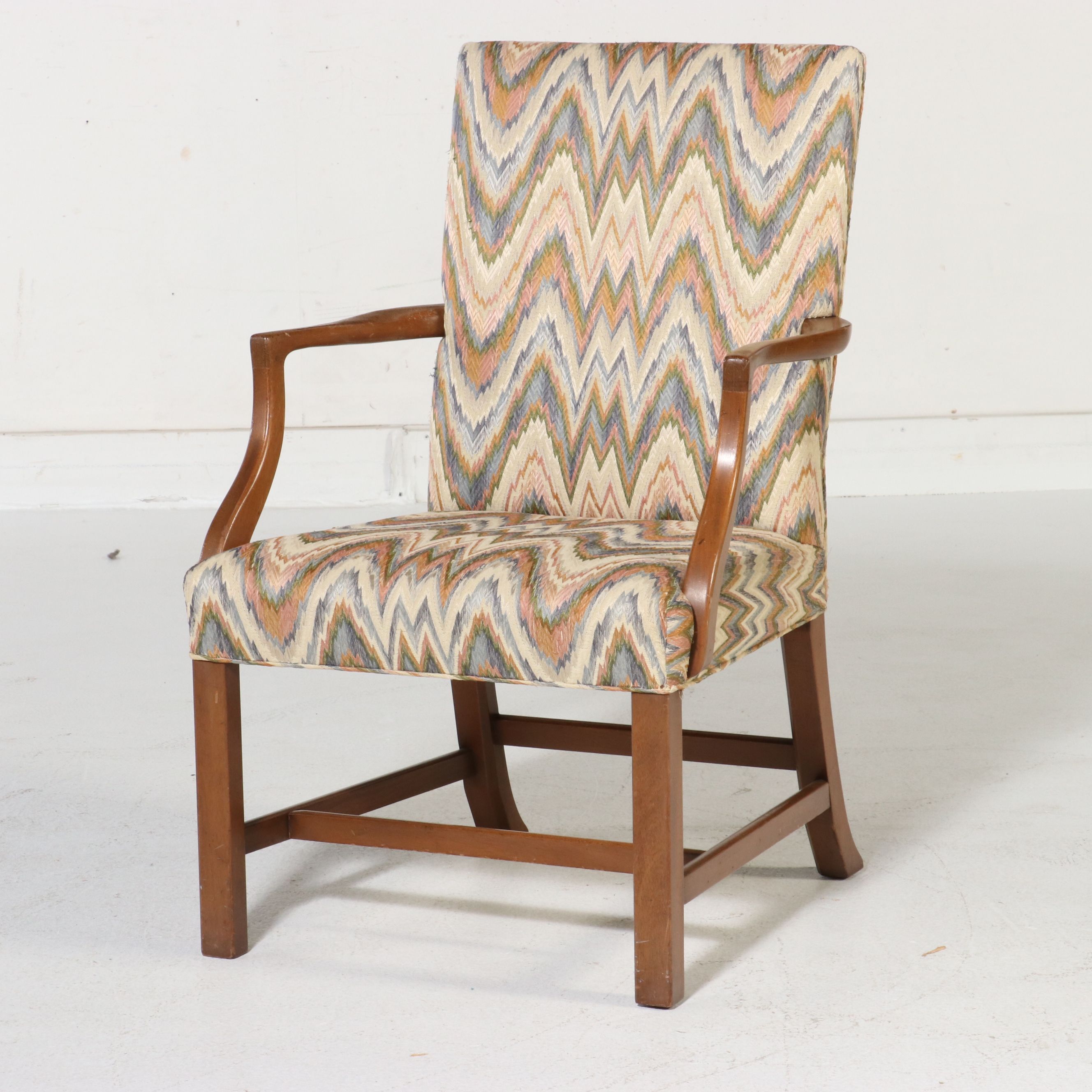 Pair of Colonial Williamsburg Reproduction Martha Washington Lolling Chairs