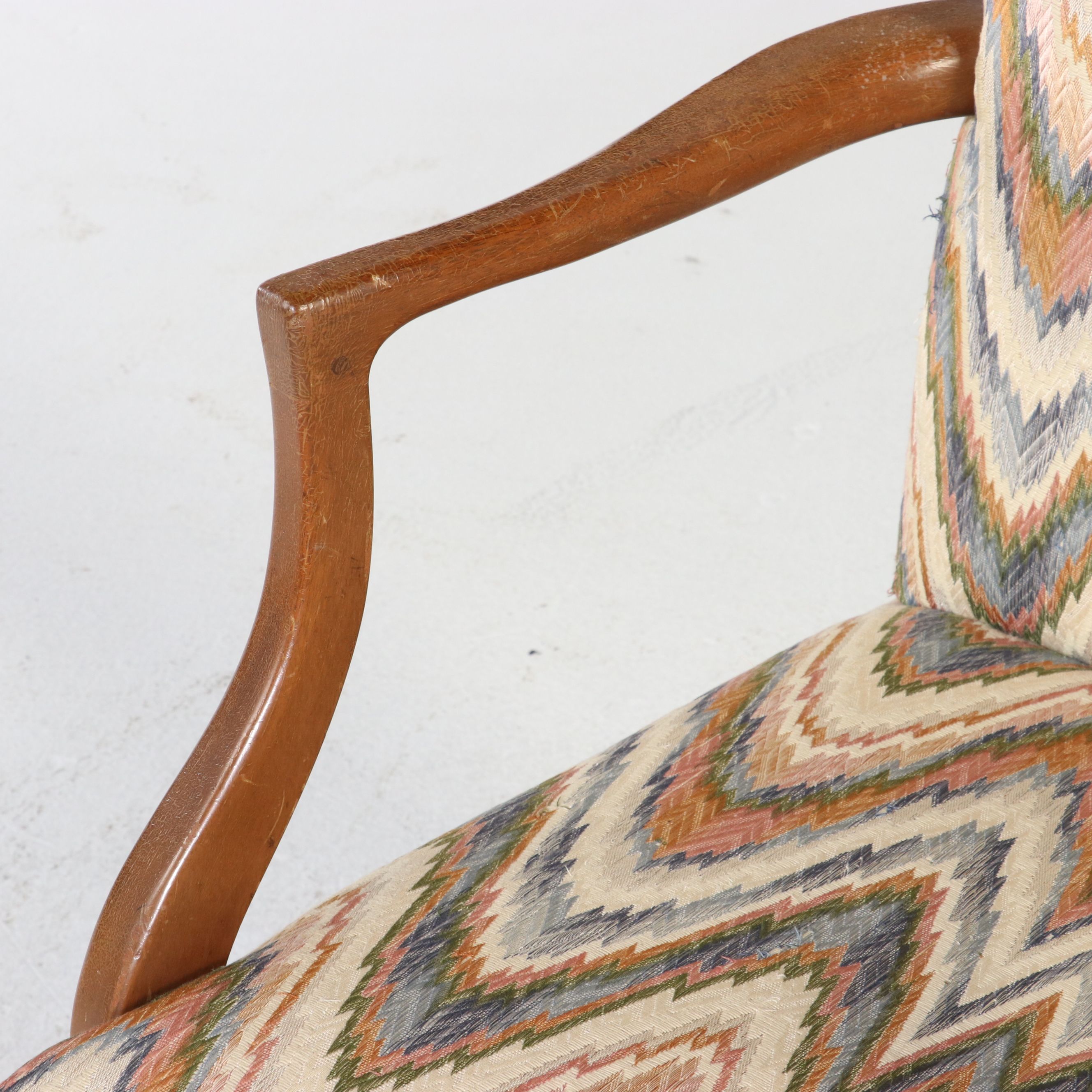 Pair of Colonial Williamsburg Reproduction Martha Washington Lolling Chairs