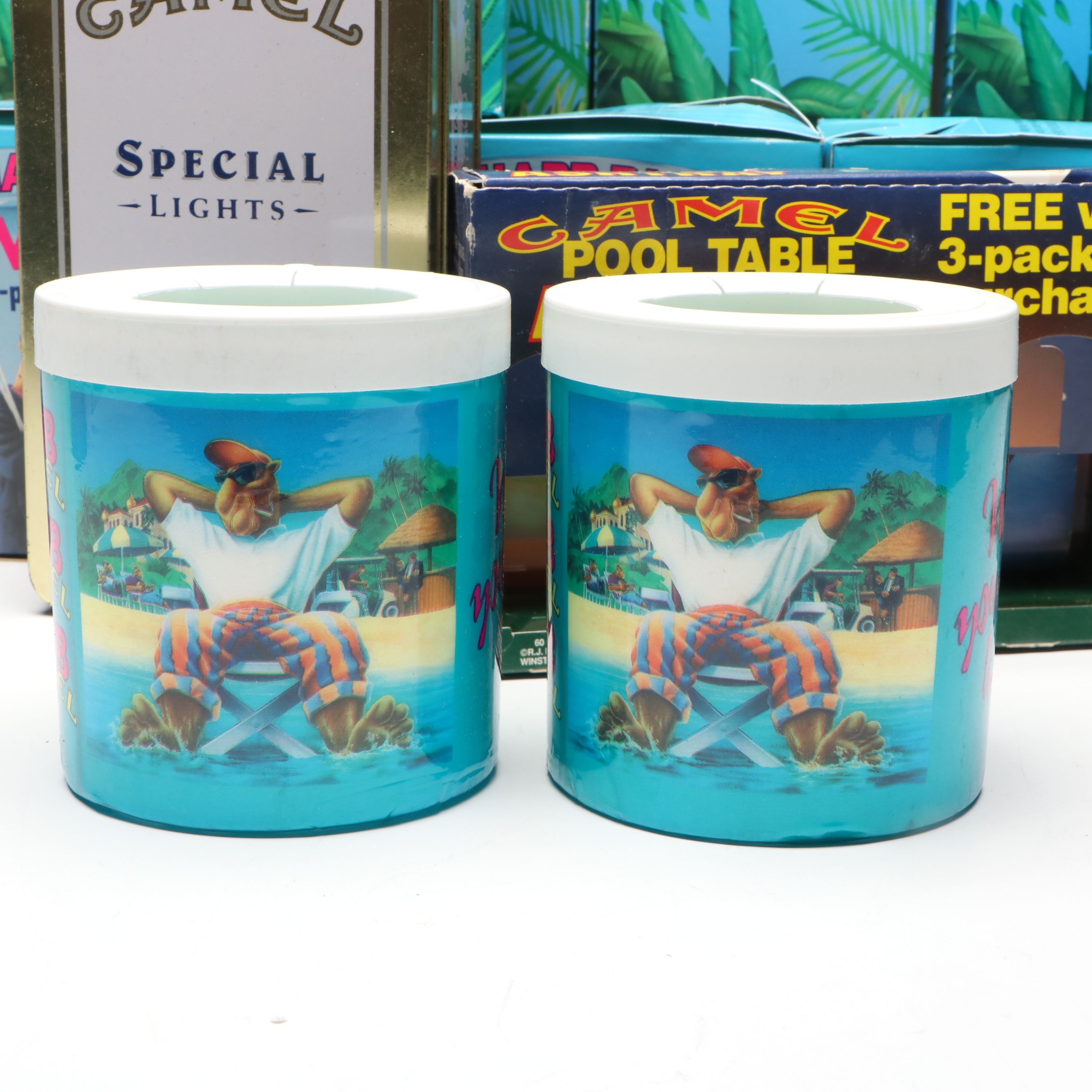 Camel Tumblers, Coolers, Ashtray and More Vintage Advertising Memorabilia