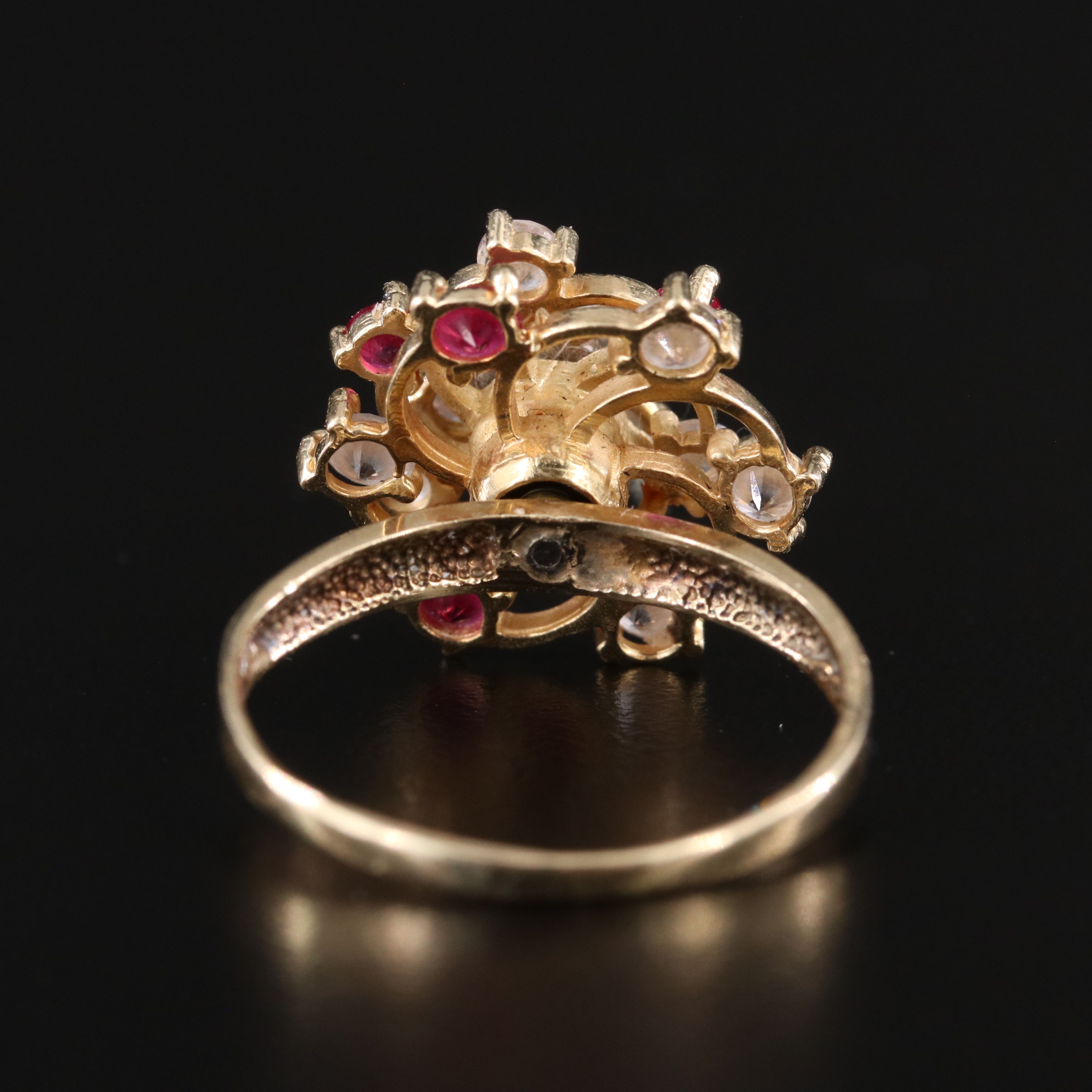 14K Ruby and CZ Layered Spinner Ring