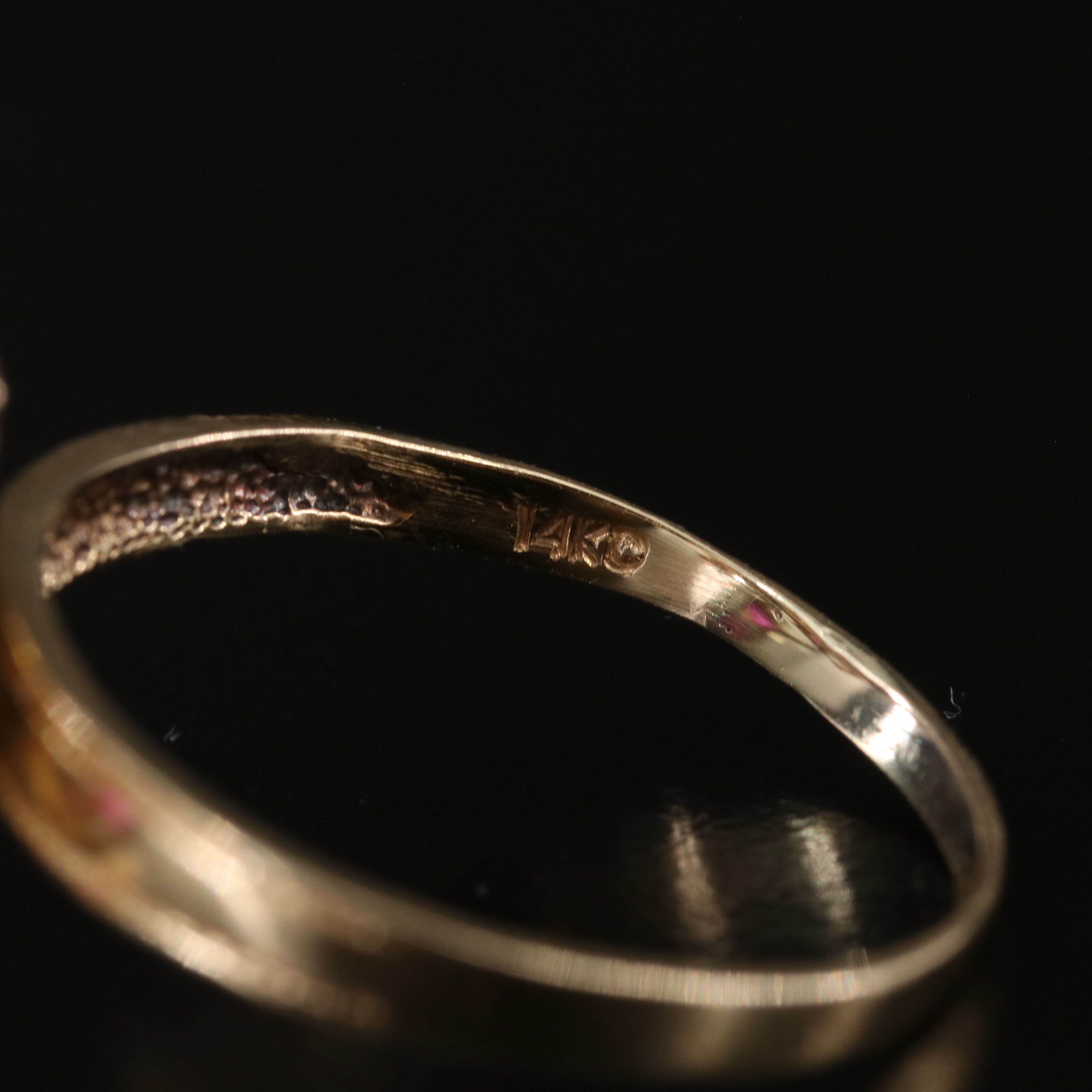 14K Ruby and CZ Layered Spinner Ring