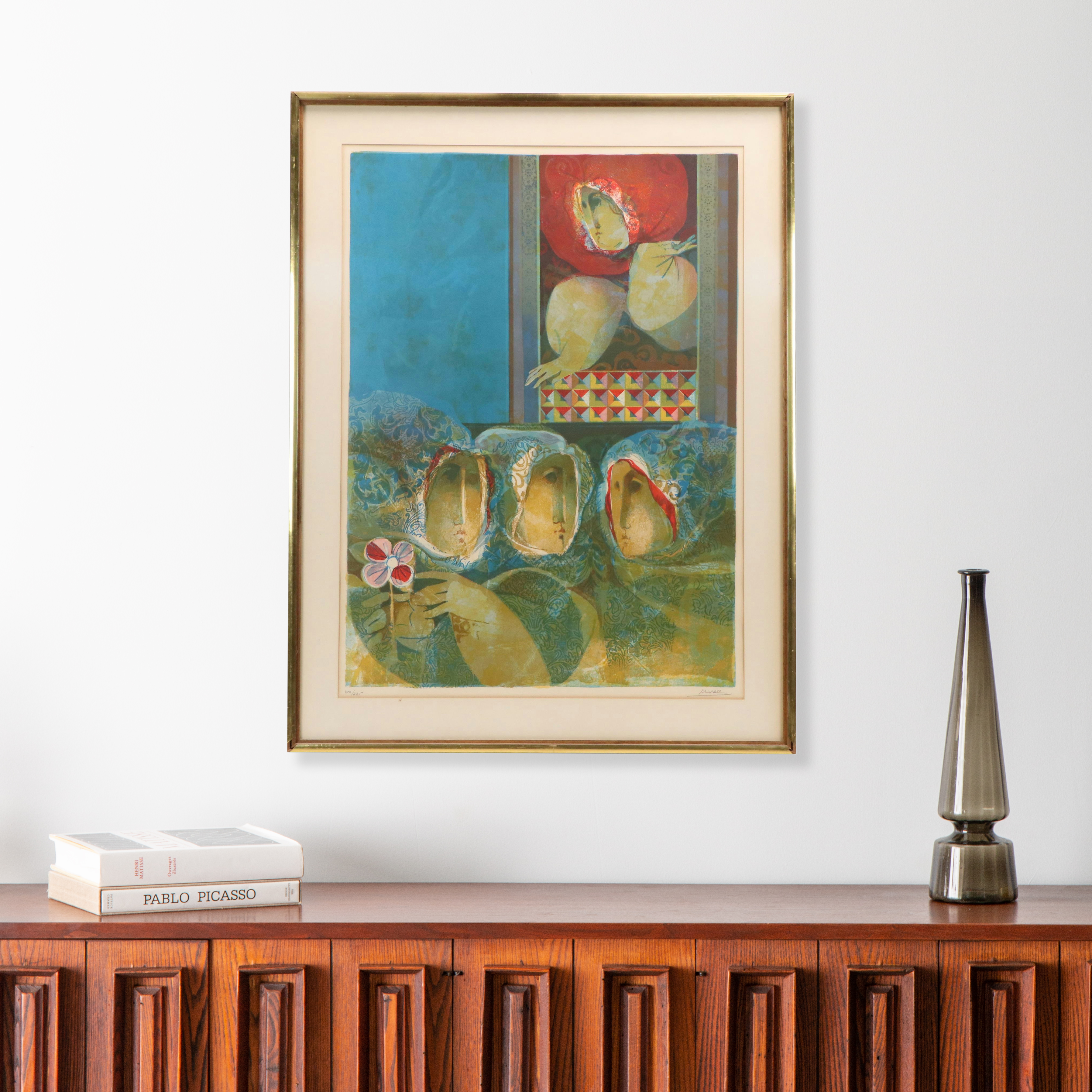 Alvar Suñol Munoz-Ramos Color Lithograph "Muse et la Reveuse," 1974