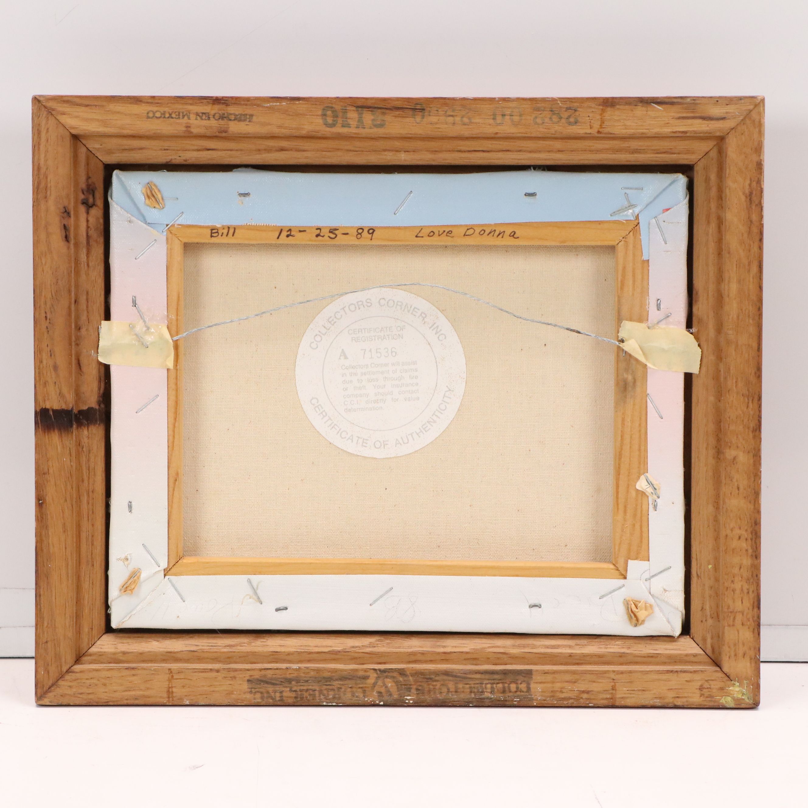 C. Carson Serigraph on Canvas of Coca Cola Barn in Snow, Circa 1980s