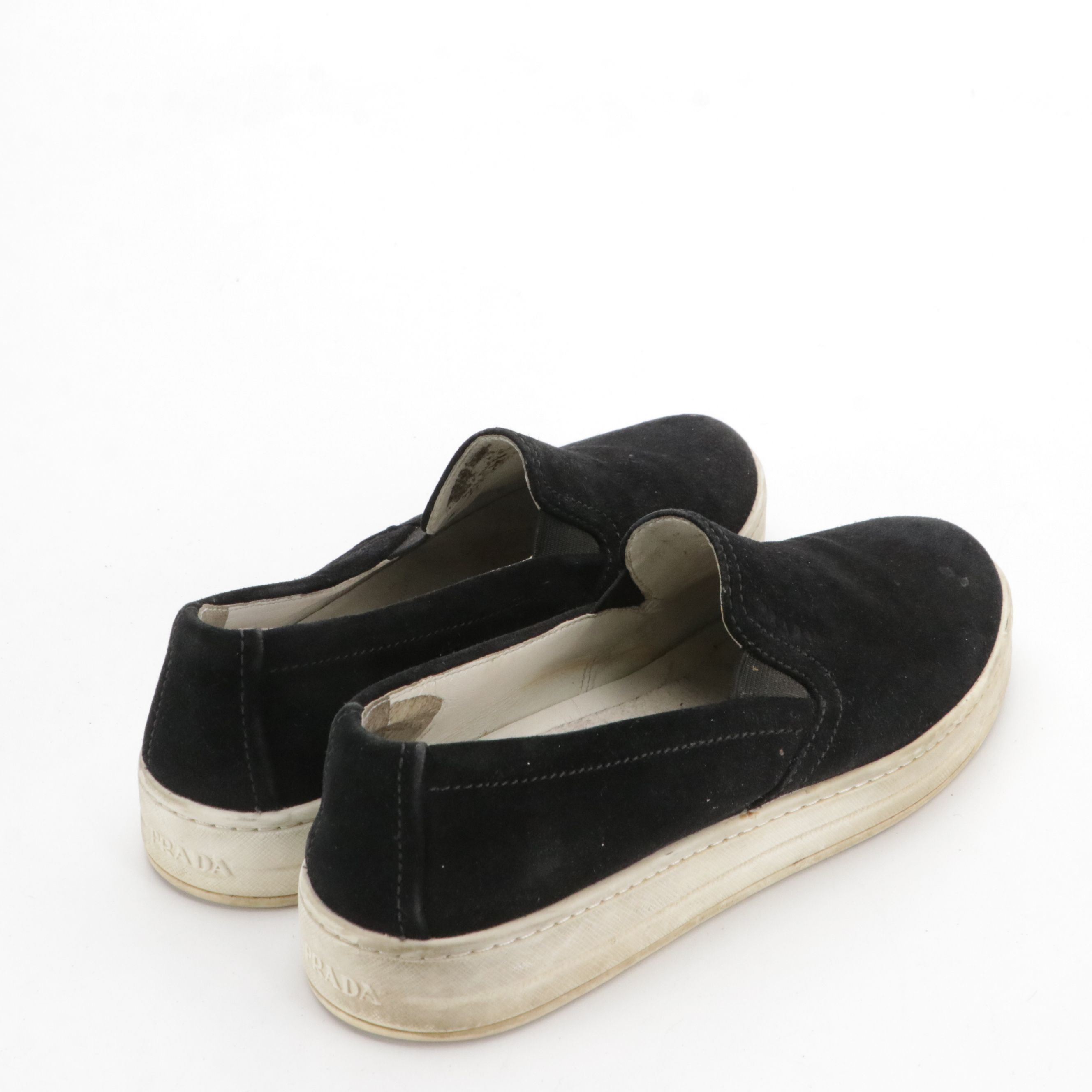 Prada Black Suede Loafers