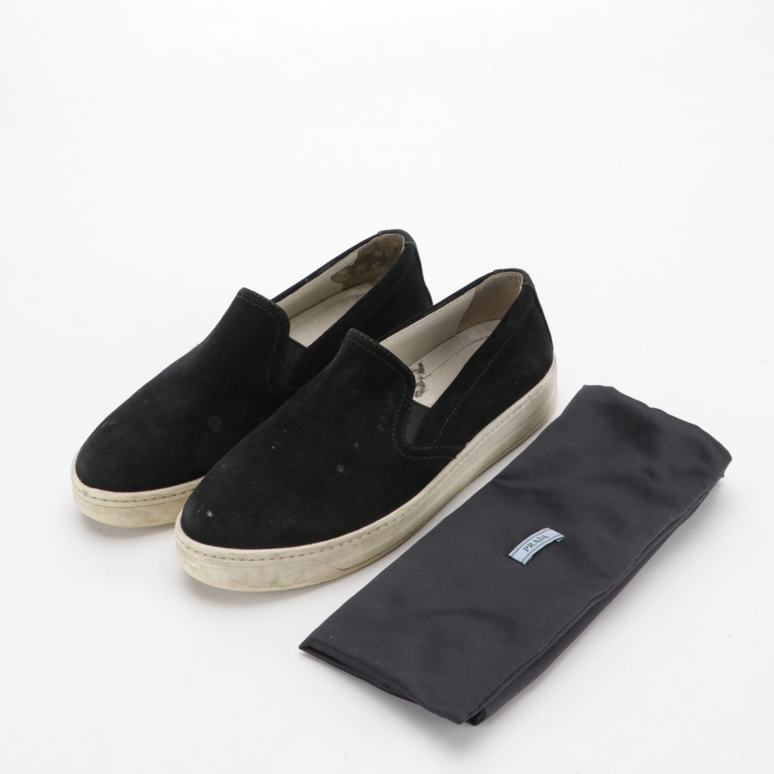 Prada Black Suede Loafers