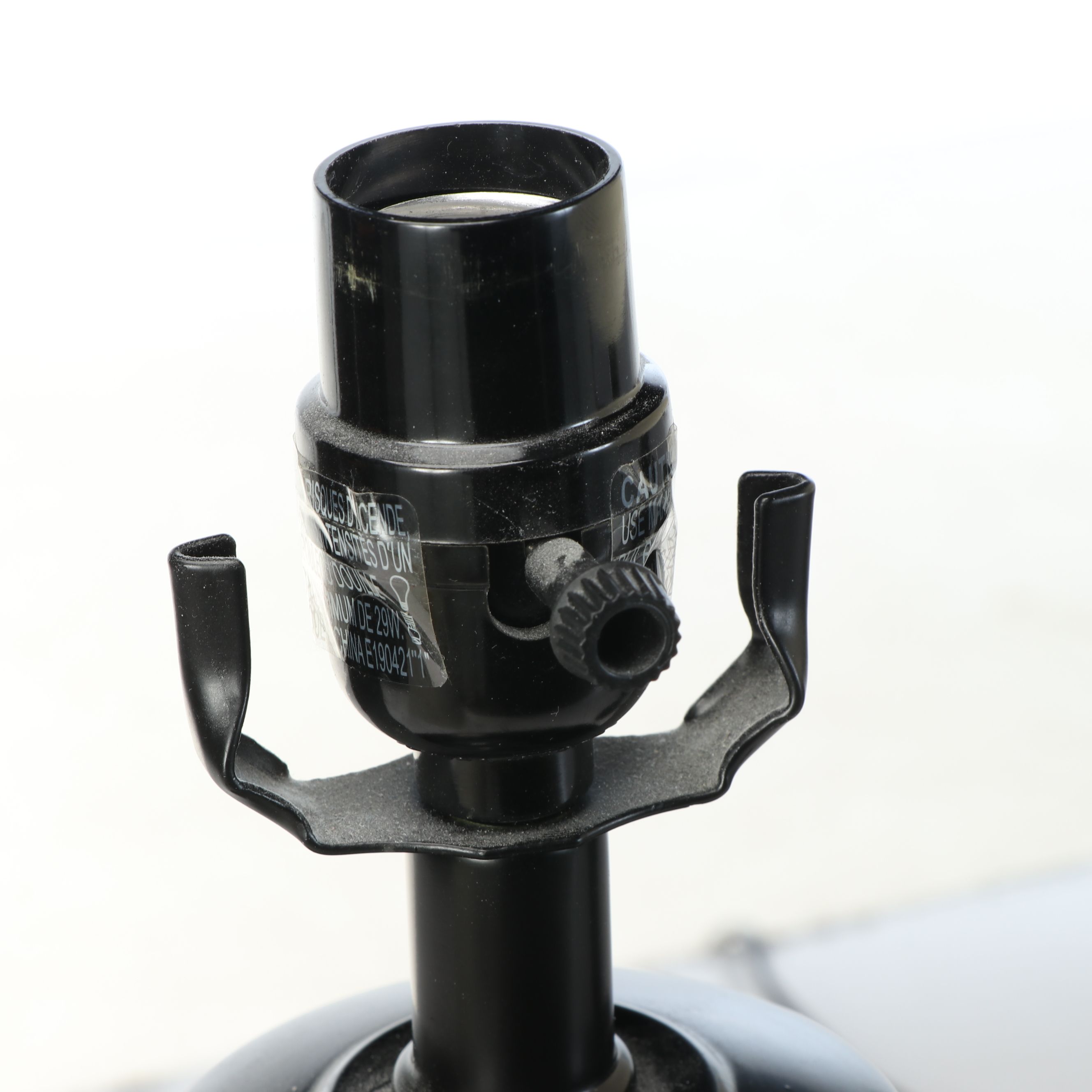 Pair of Oil Rubbed Bronze Urn Table Lamps with Cotton Squacre Shades