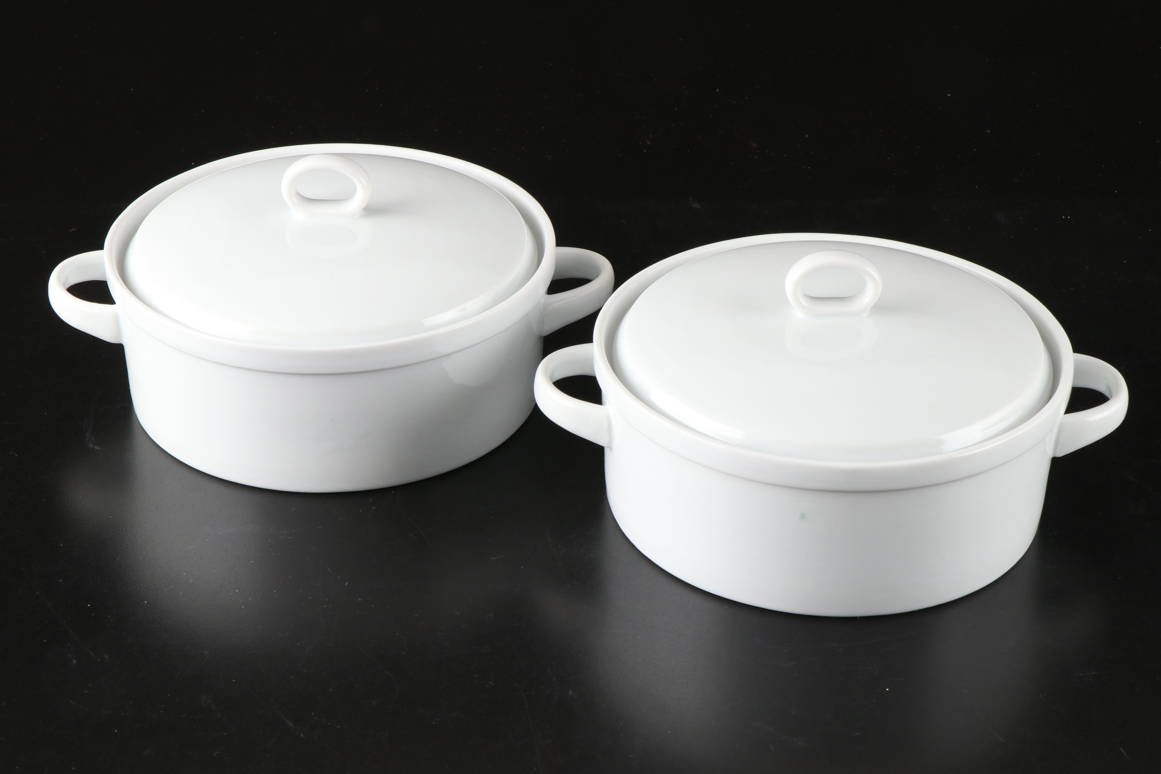 Crate & Barrel "Lucerne" Covered Casseroles and More White Ceramic Bakeware