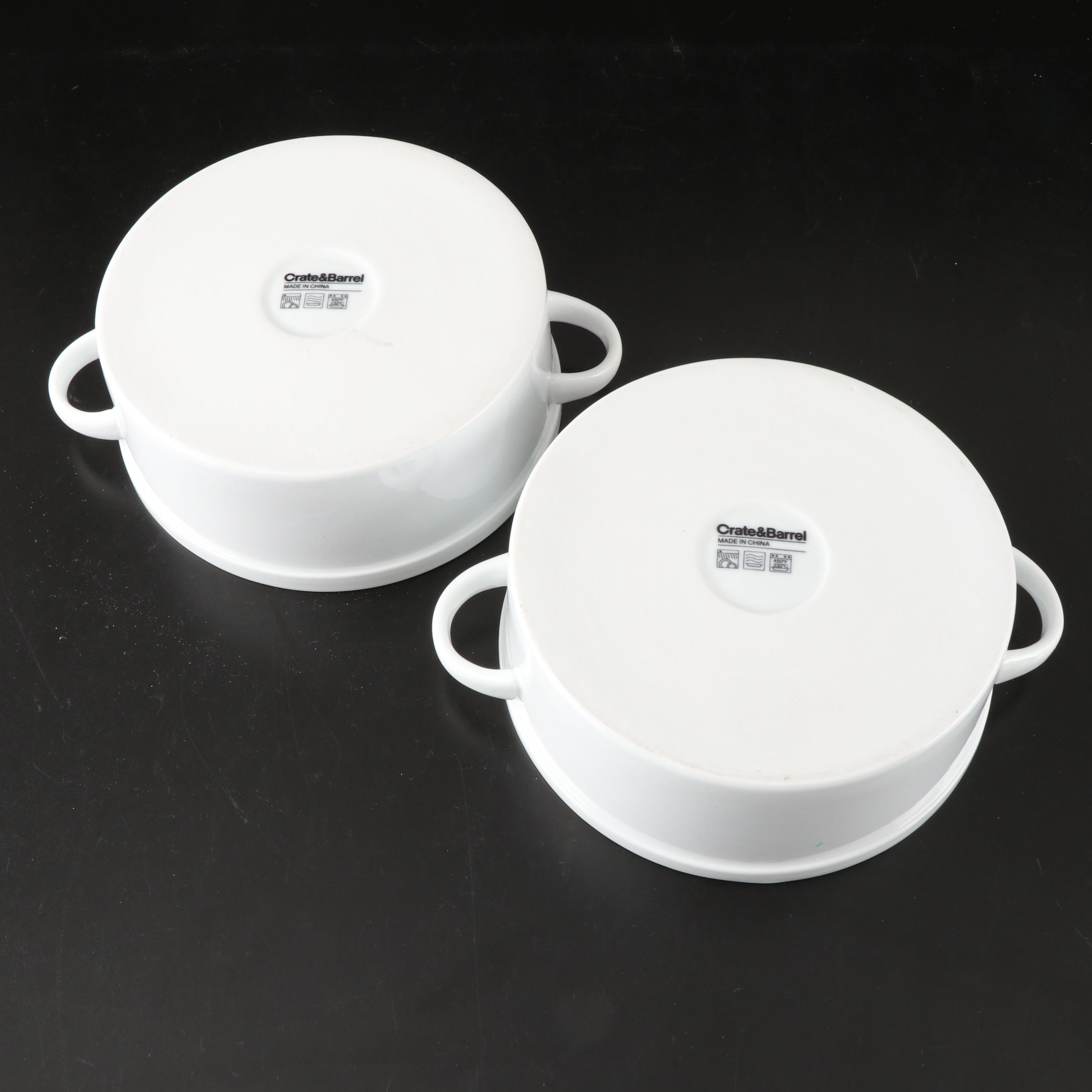 Crate & Barrel "Lucerne" Covered Casseroles and More White Ceramic Bakeware
