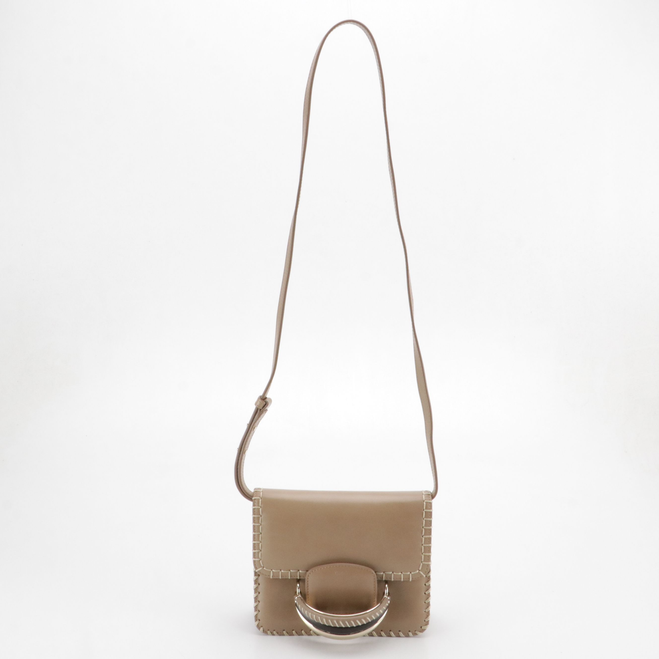 Chloe Kattie Whipstitch Crossbody Bag in Calfskin Leather